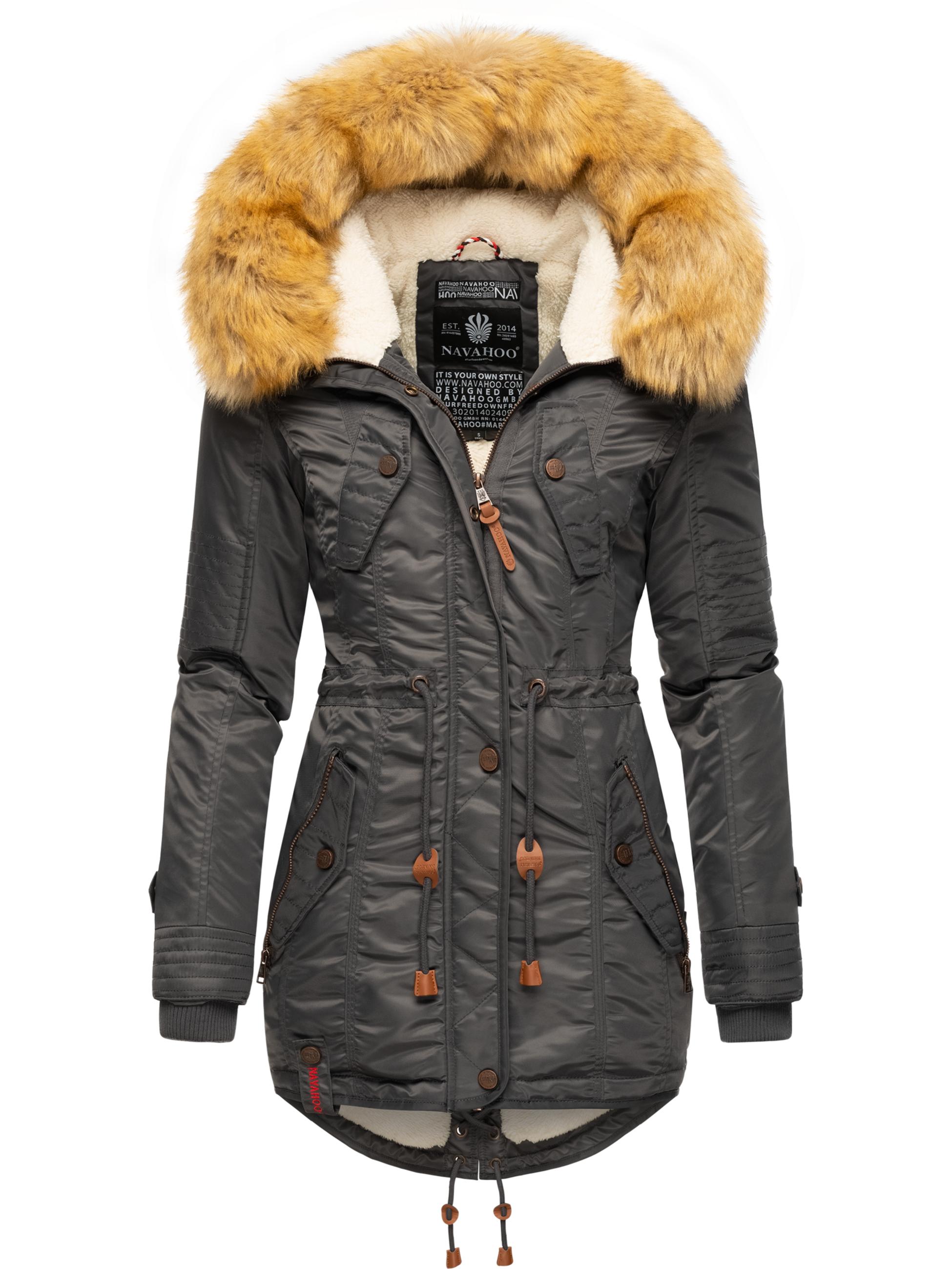 Langer Winterparka mit Kapuze "La Viva" Anthrazit