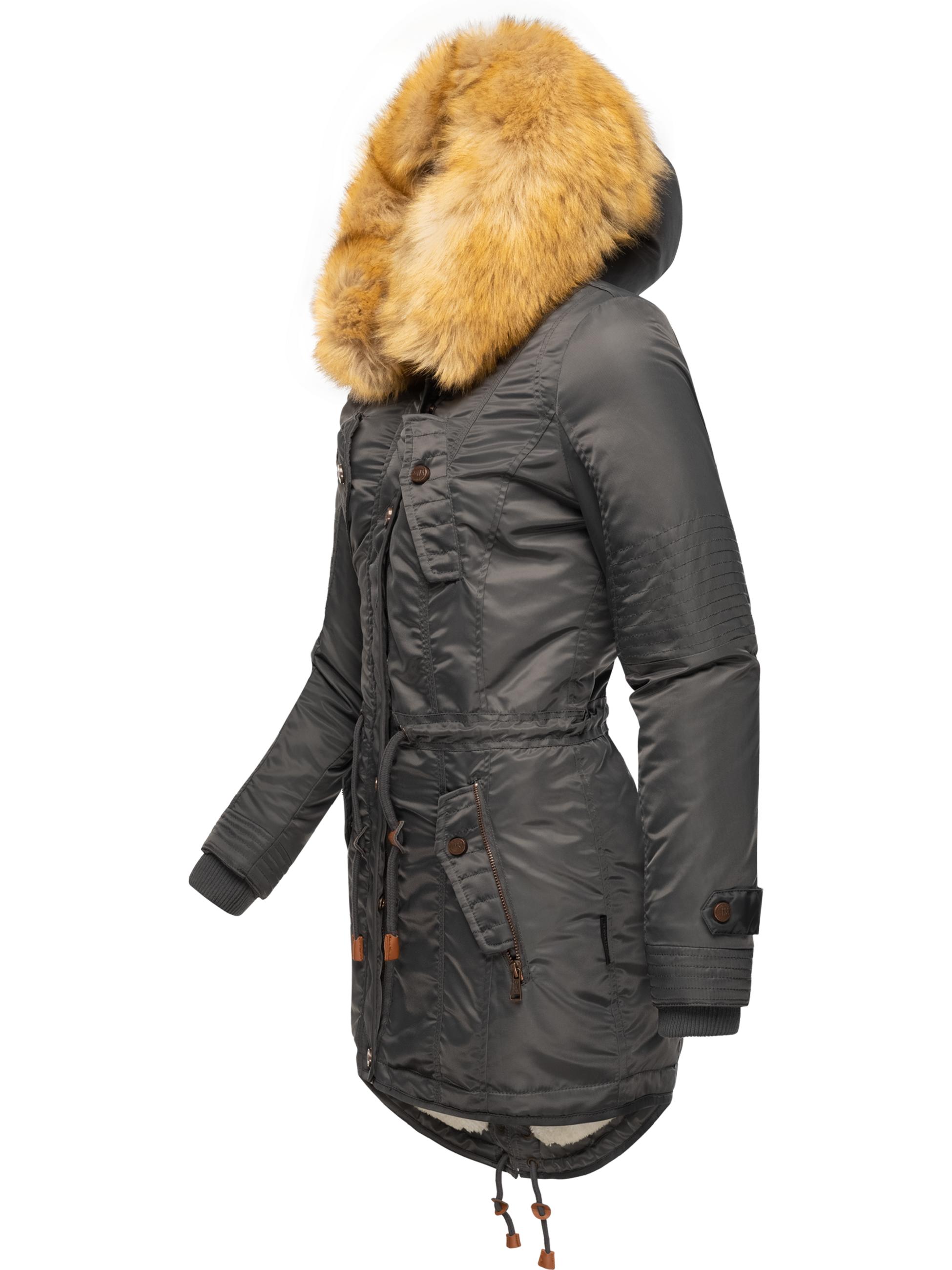 Langer Winterparka mit Kapuze "La Viva" Anthrazit