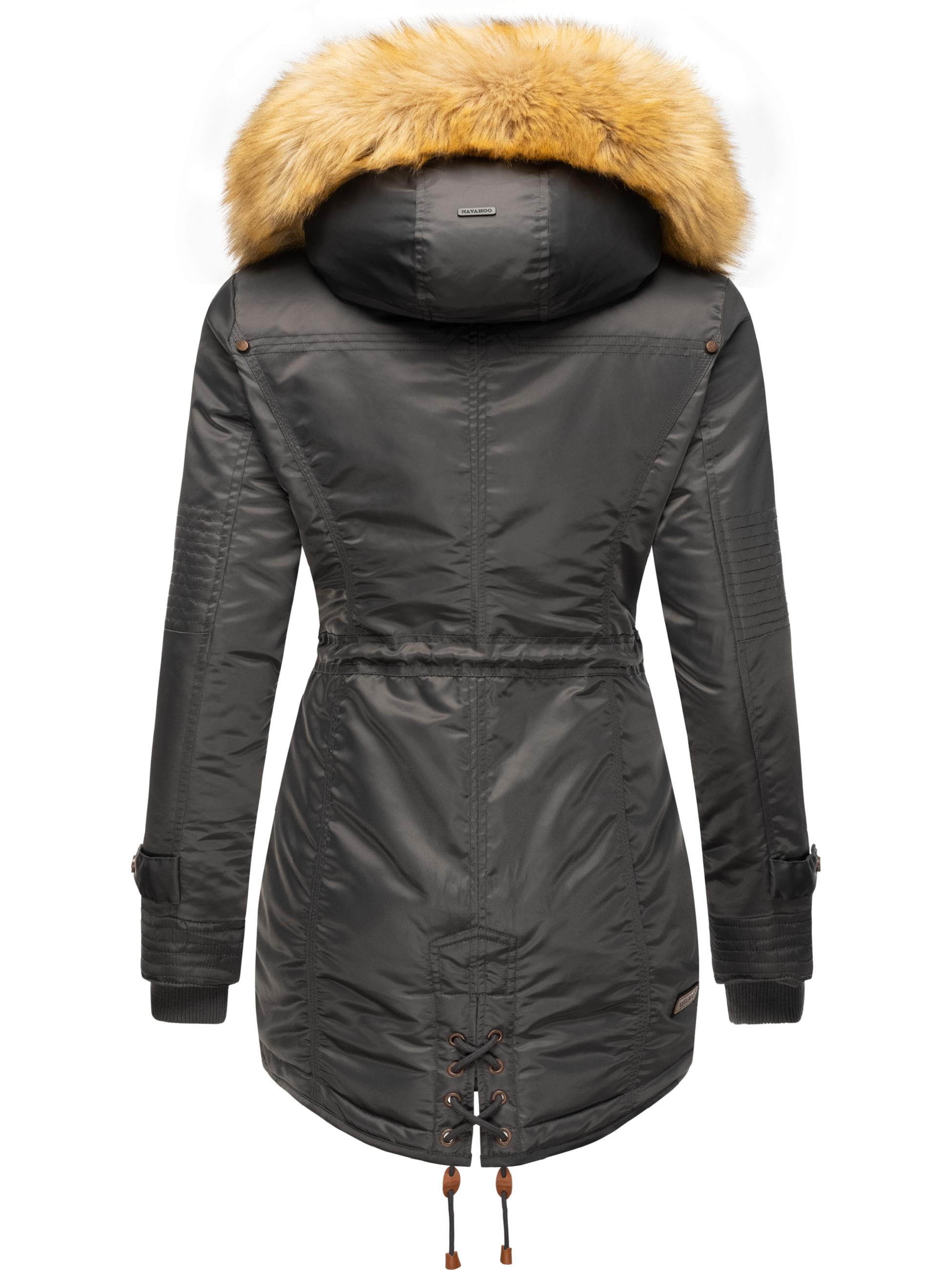 Langer Winterparka mit Kapuze "La Viva" Anthrazit