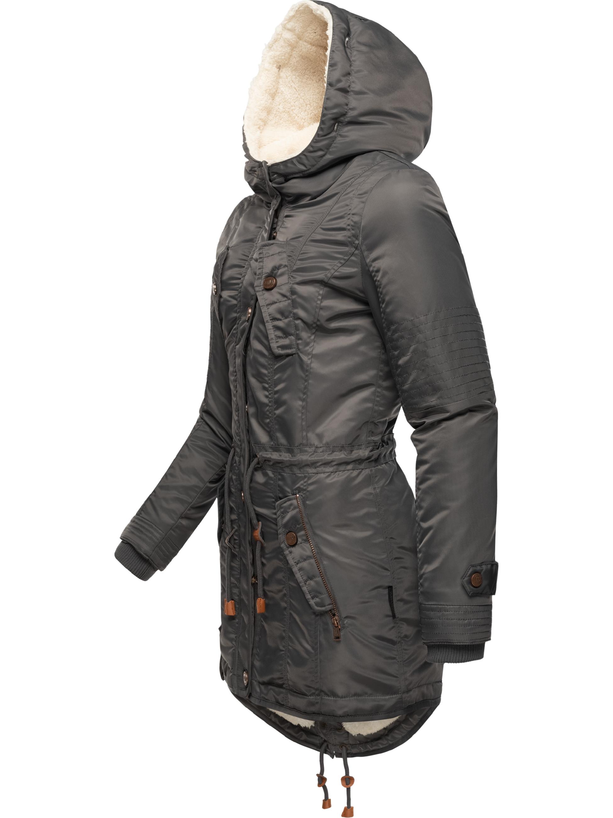 Langer Winterparka mit Kapuze "La Viva" Anthrazit