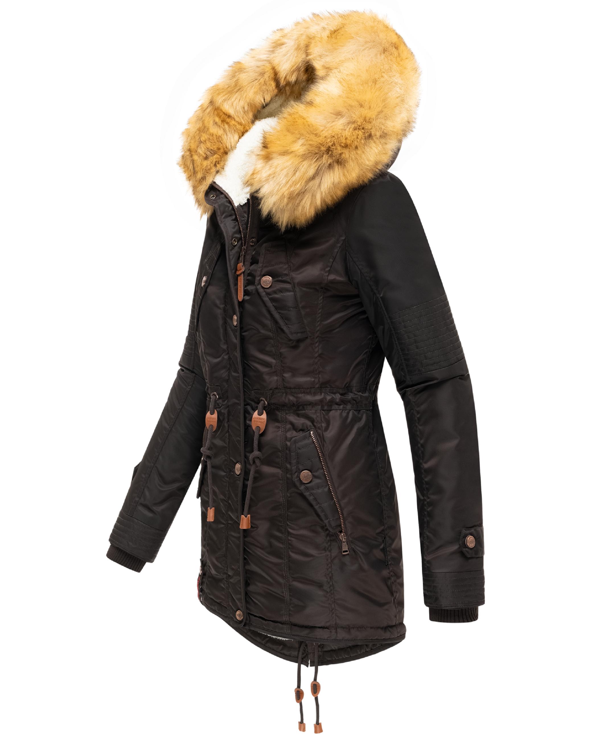 Langer Winterparka mit Kapuze "La Viva" Choco