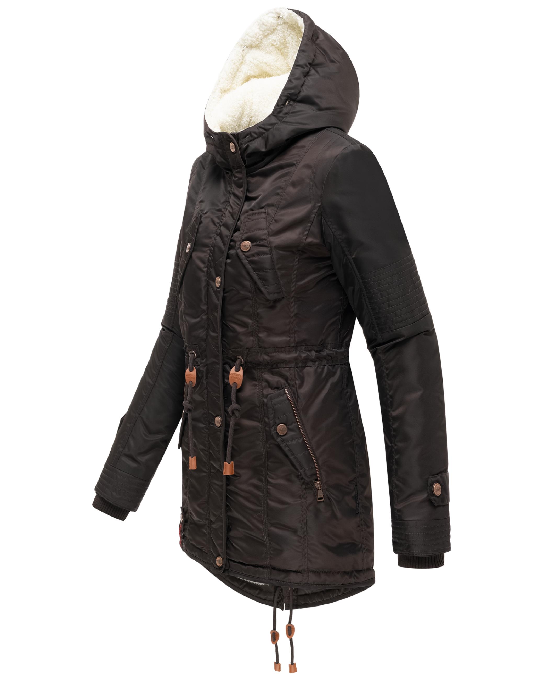 Langer Winterparka mit Kapuze "La Viva" Choco