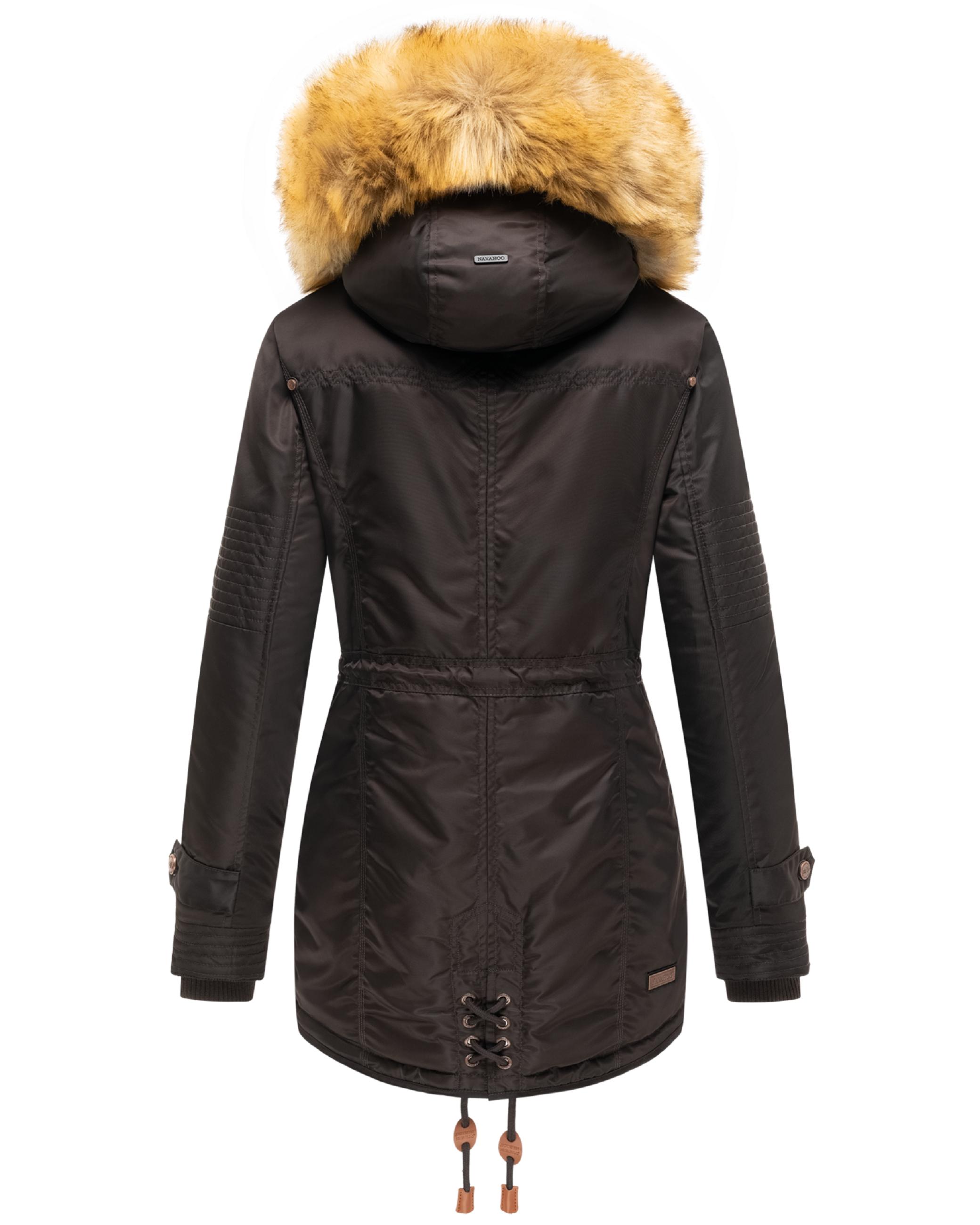 Langer Winterparka mit Kapuze "La Viva" Choco
