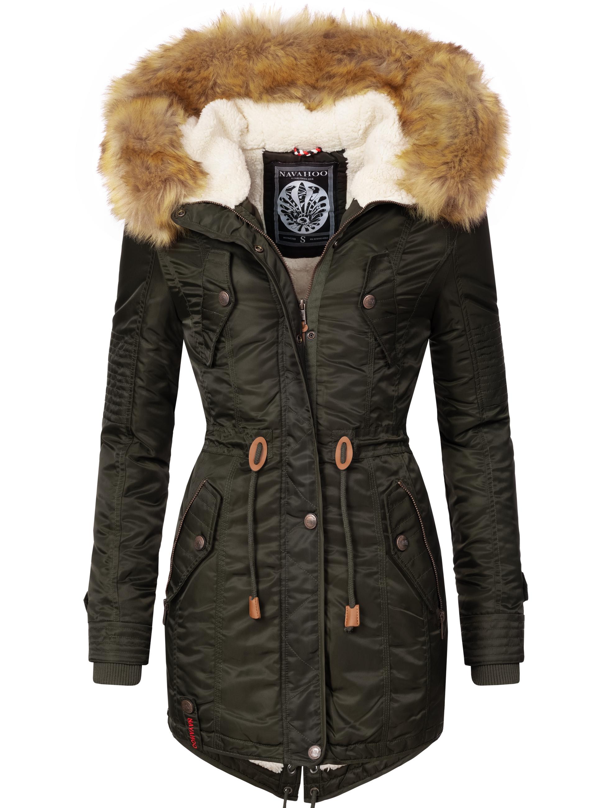 Langer Winterparka mit Kapuze "La Viva" Green