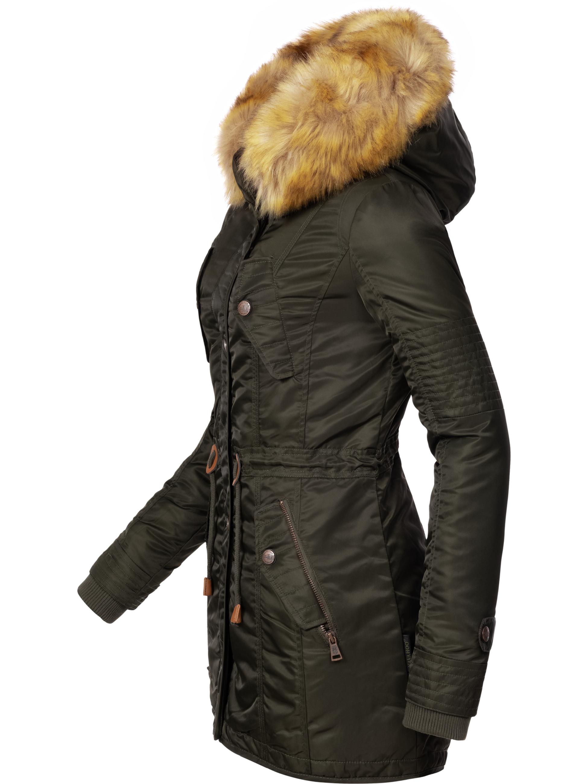 Langer Winterparka mit Kapuze "La Viva" Green