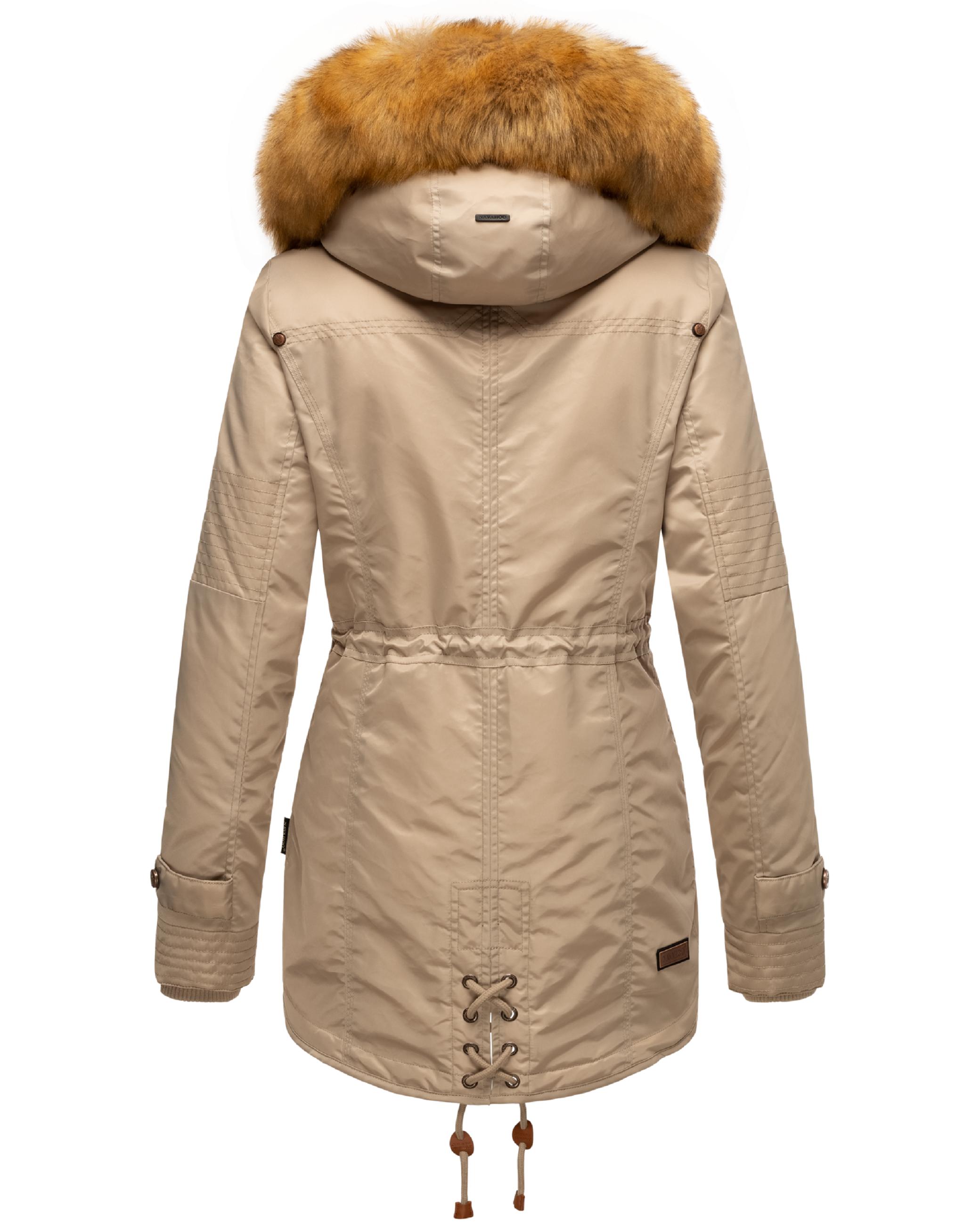 Langer Winterparka mit Kapuze "La Viva" Light Taupe