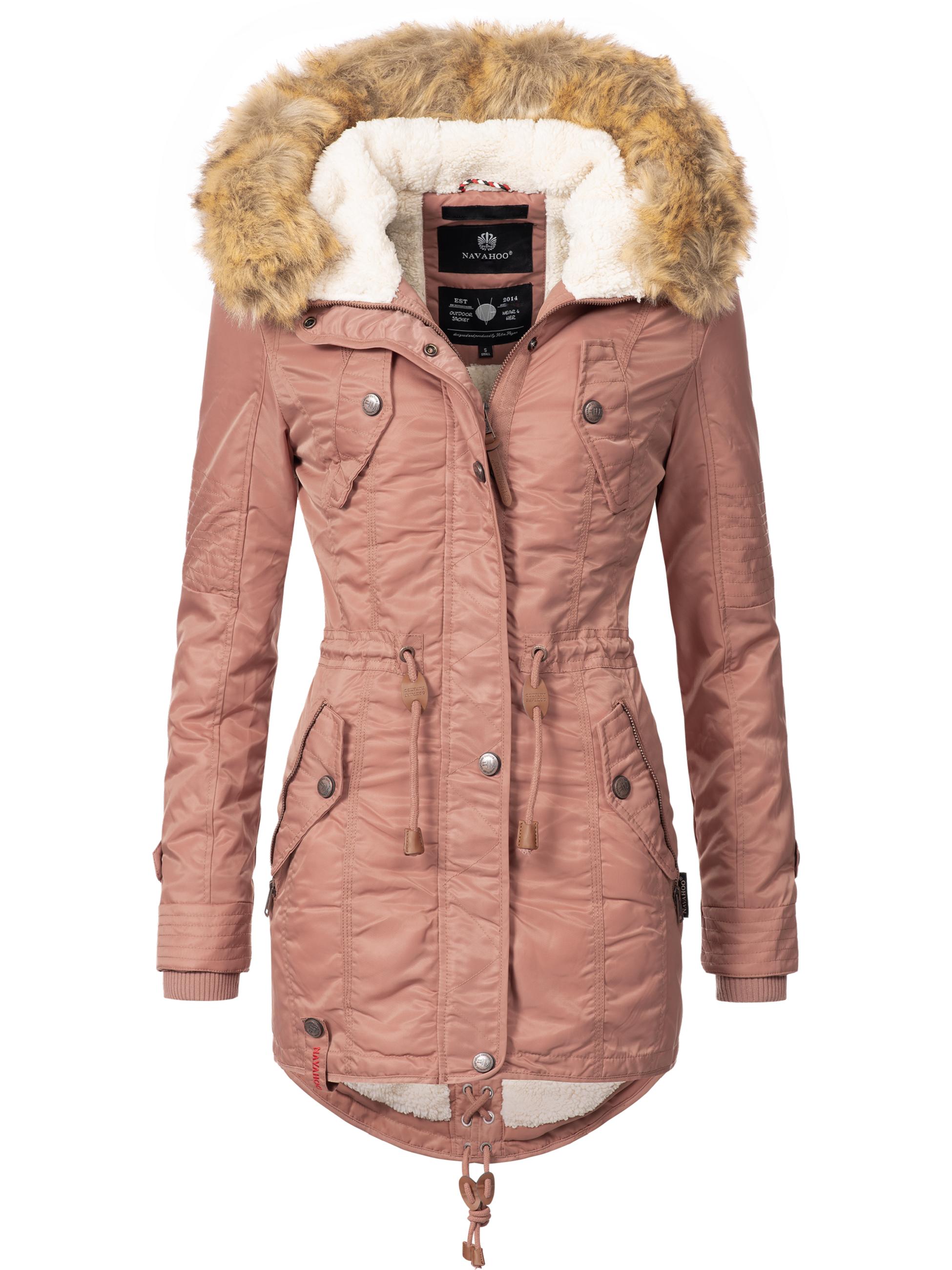 Langer Winterparka mit Kapuze "La Viva" Terracotta