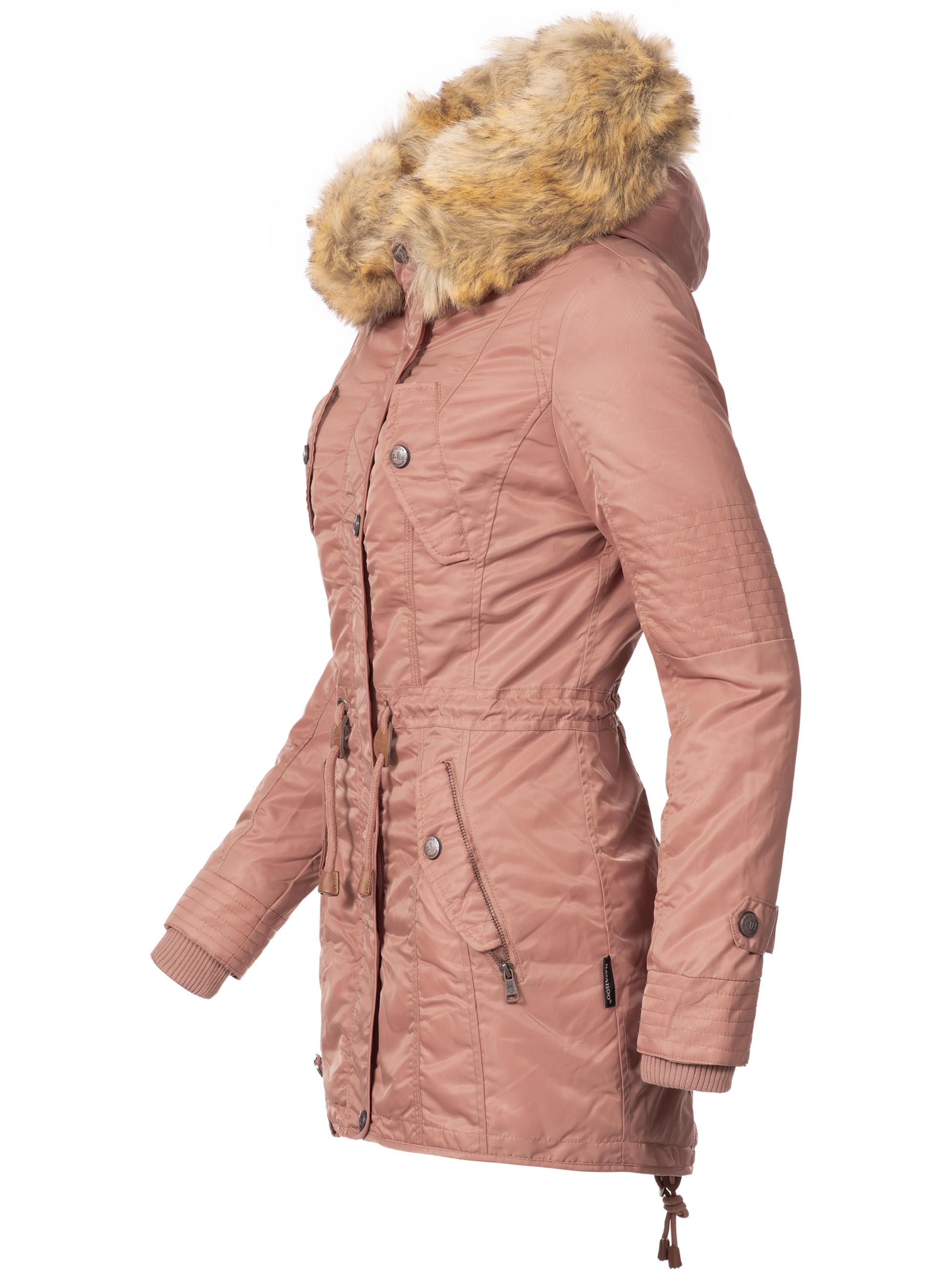 Langer Winterparka mit Kapuze "La Viva" Terracotta