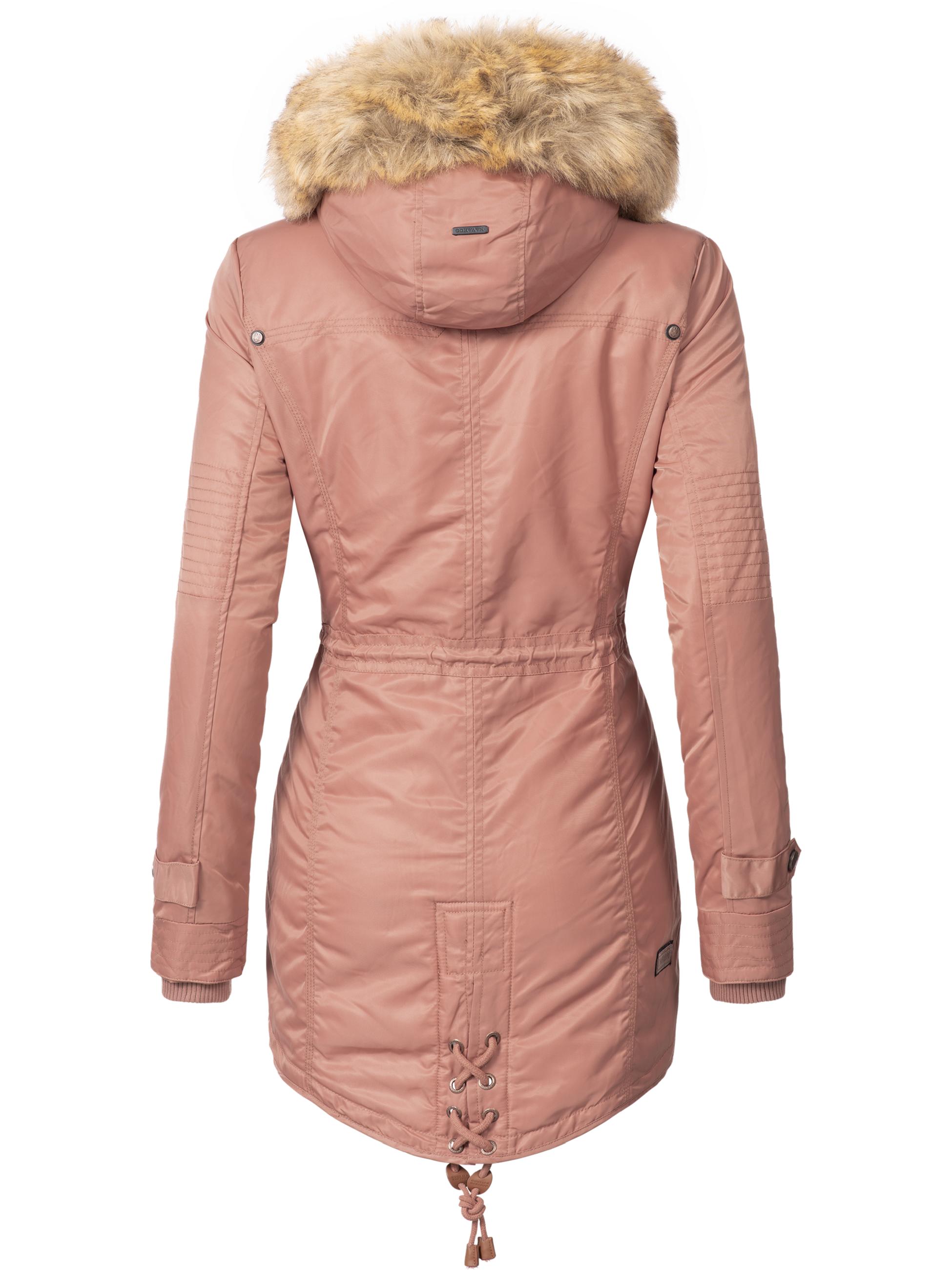 Langer Winterparka mit Kapuze "La Viva" Terracotta