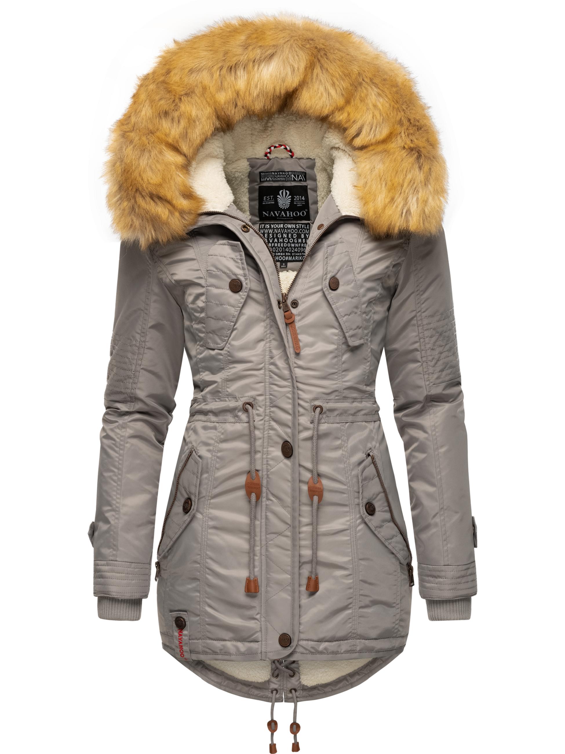 Langer Winterparka mit Kapuze "La Viva" Zinc Grey