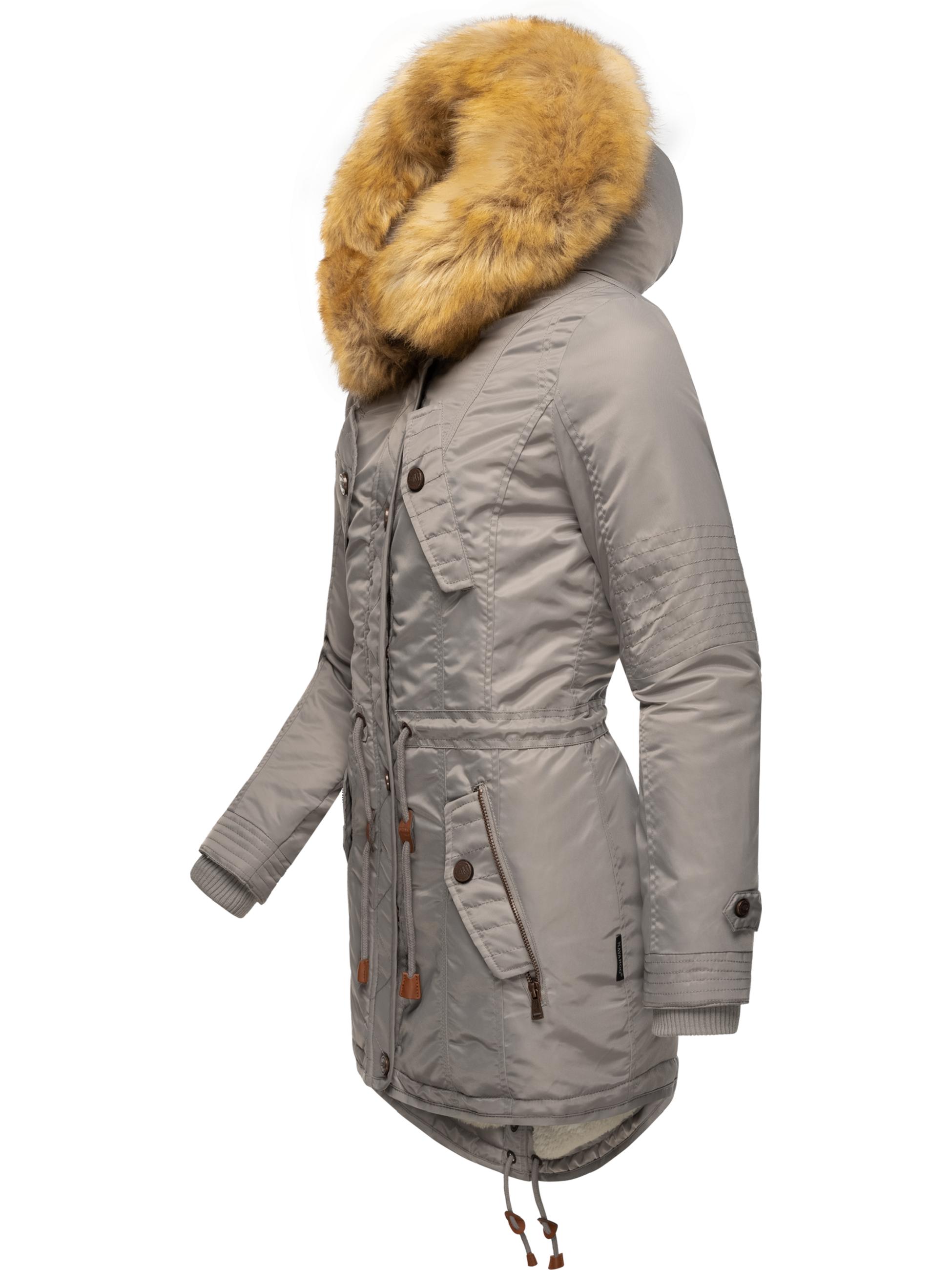 Langer Winterparka mit Kapuze "La Viva" Zinc Grey