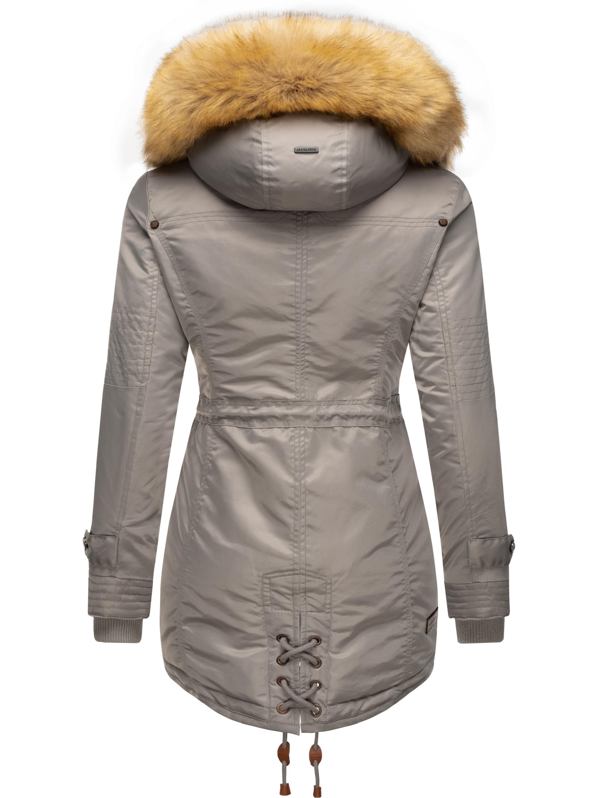 Langer Winterparka mit Kapuze "La Viva" Zinc Grey