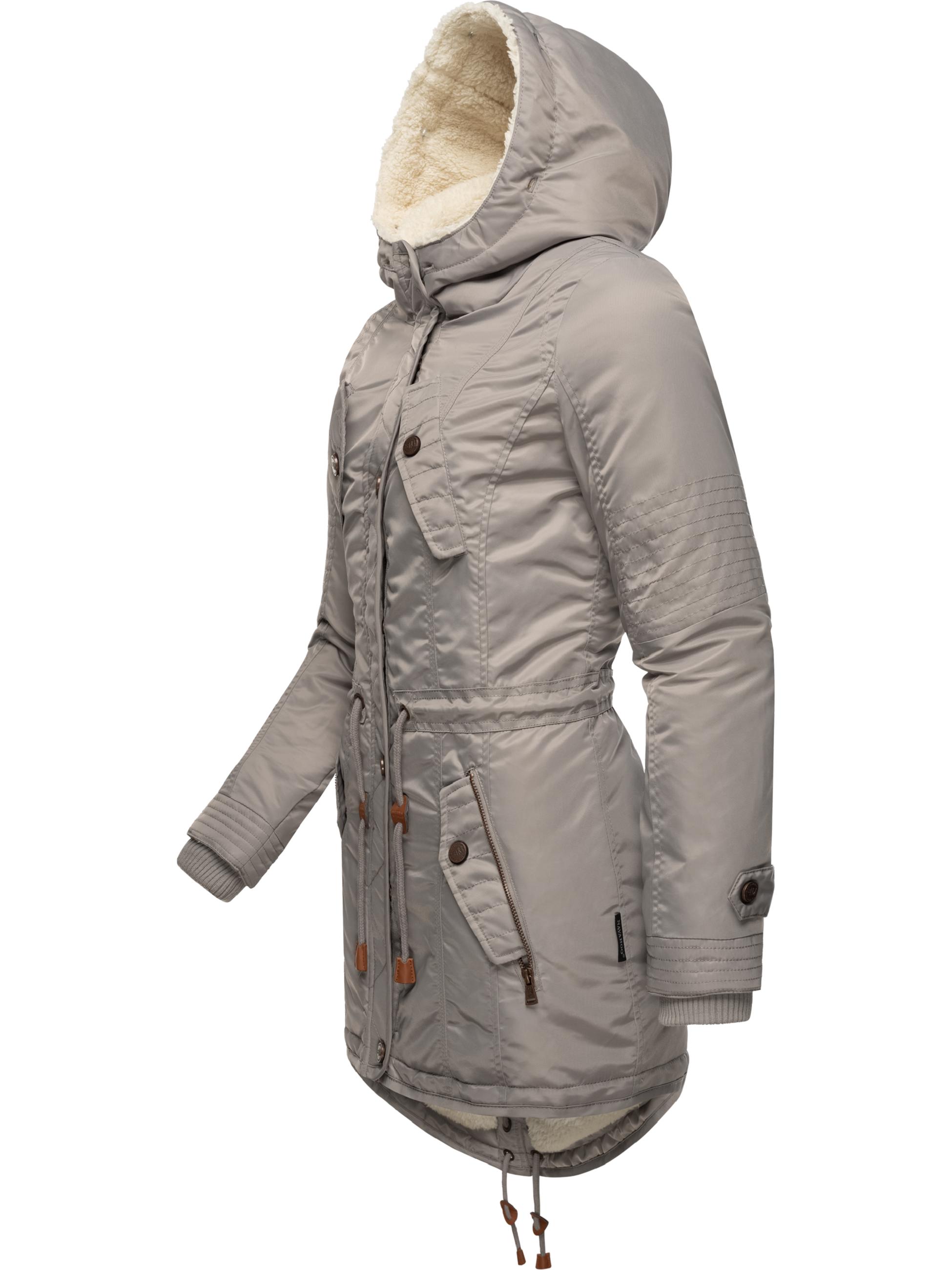 Langer Winterparka mit Kapuze "La Viva" Zinc Grey