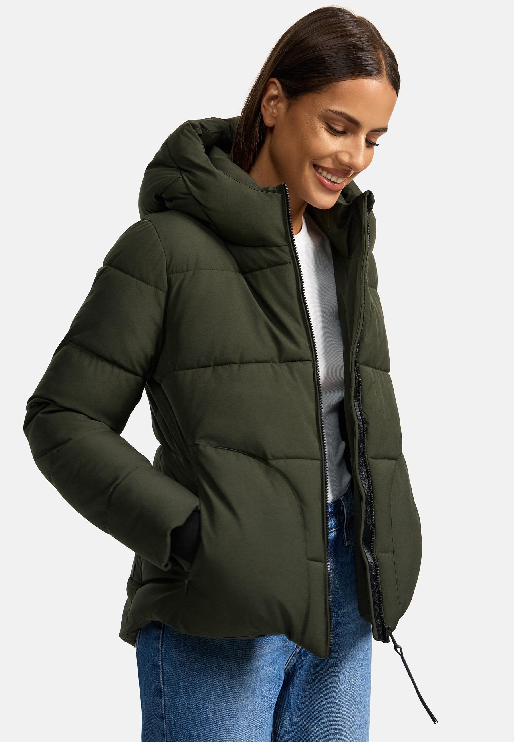 Steppjacke mit Kapuze "Lachperle XIV" Dark Olive