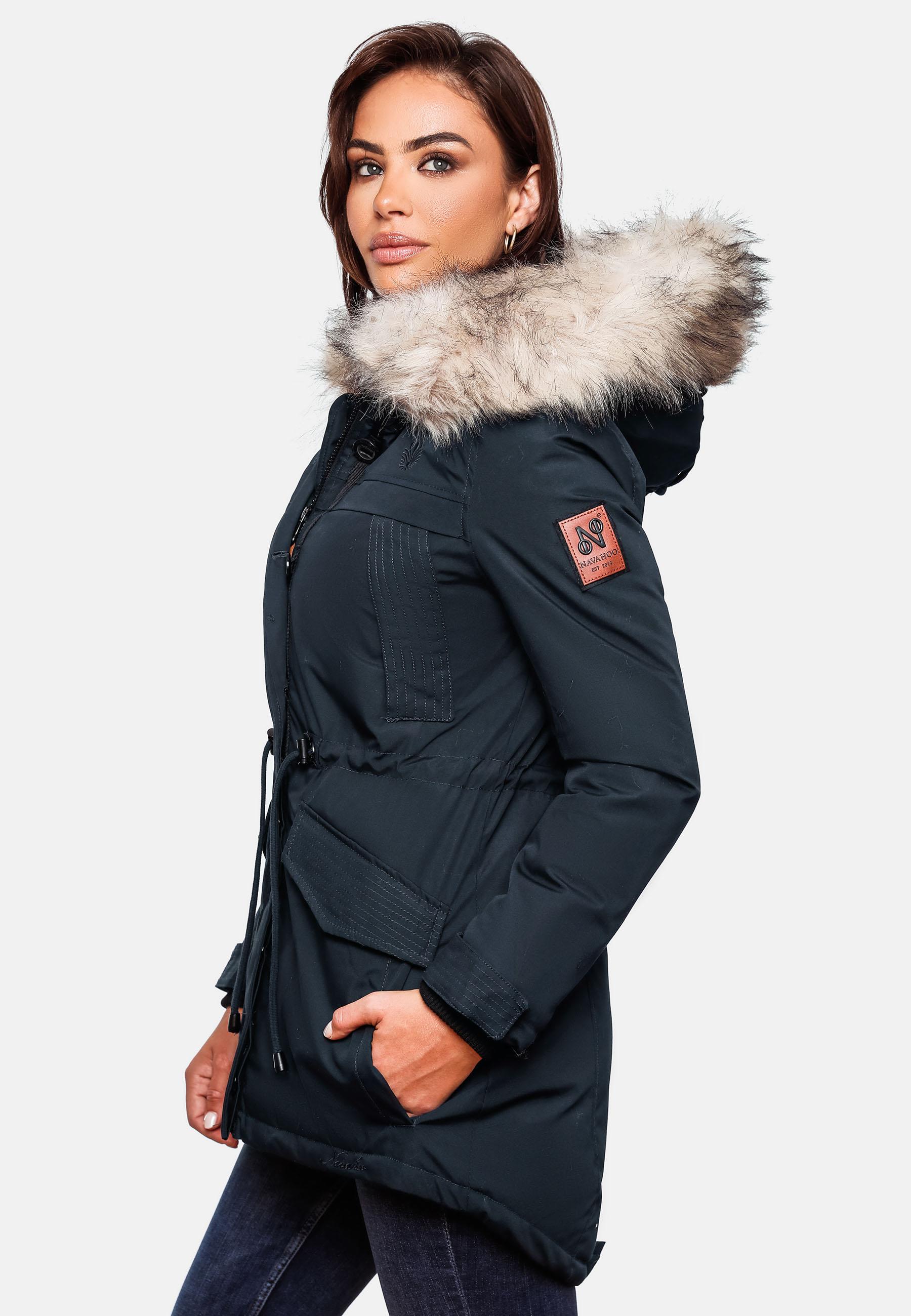 Winterparka mit abnehmbarem Kunstfell "Lady Like" Blau