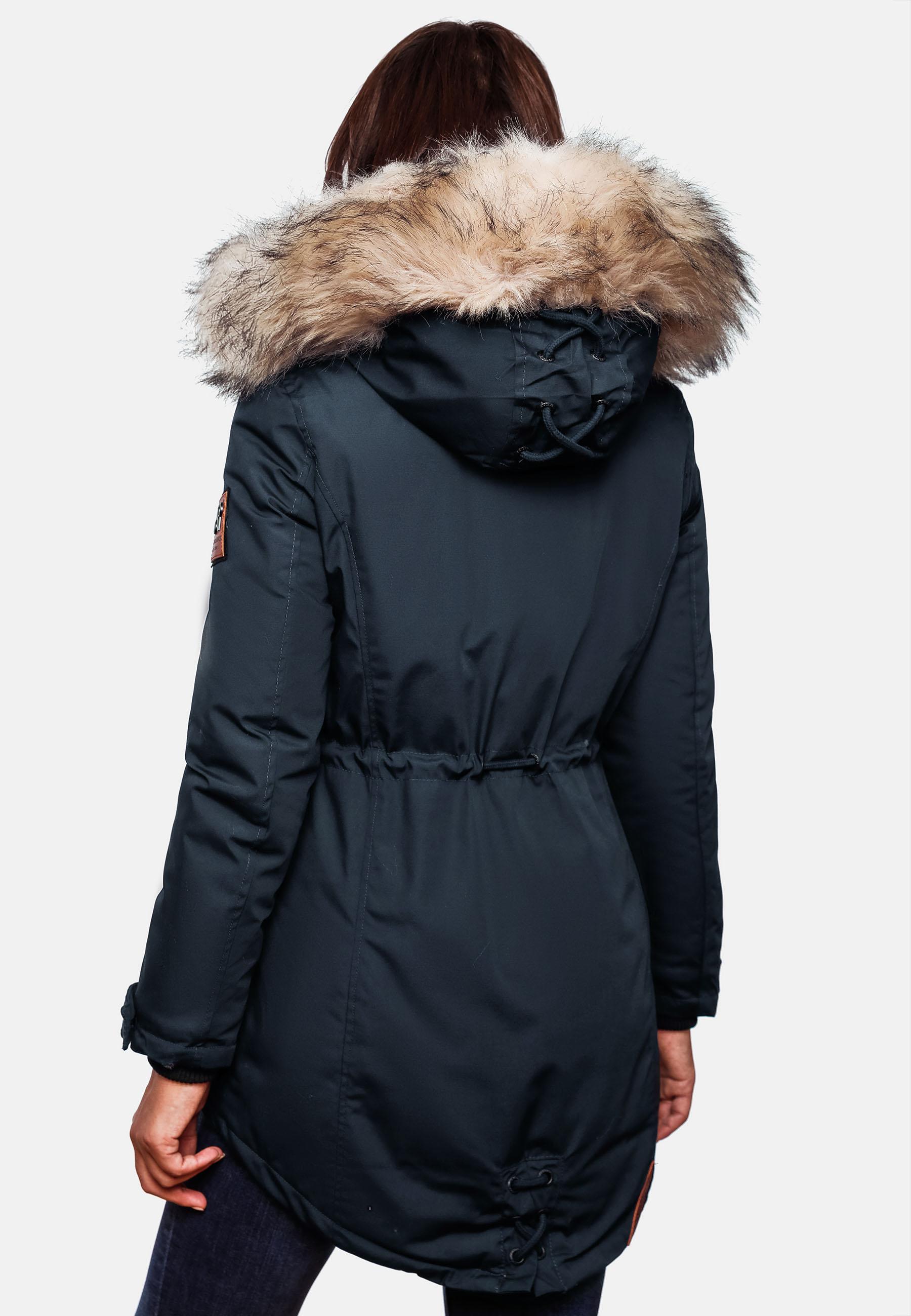 Winterparka mit abnehmbarem Kunstfell "Lady Like" Blau