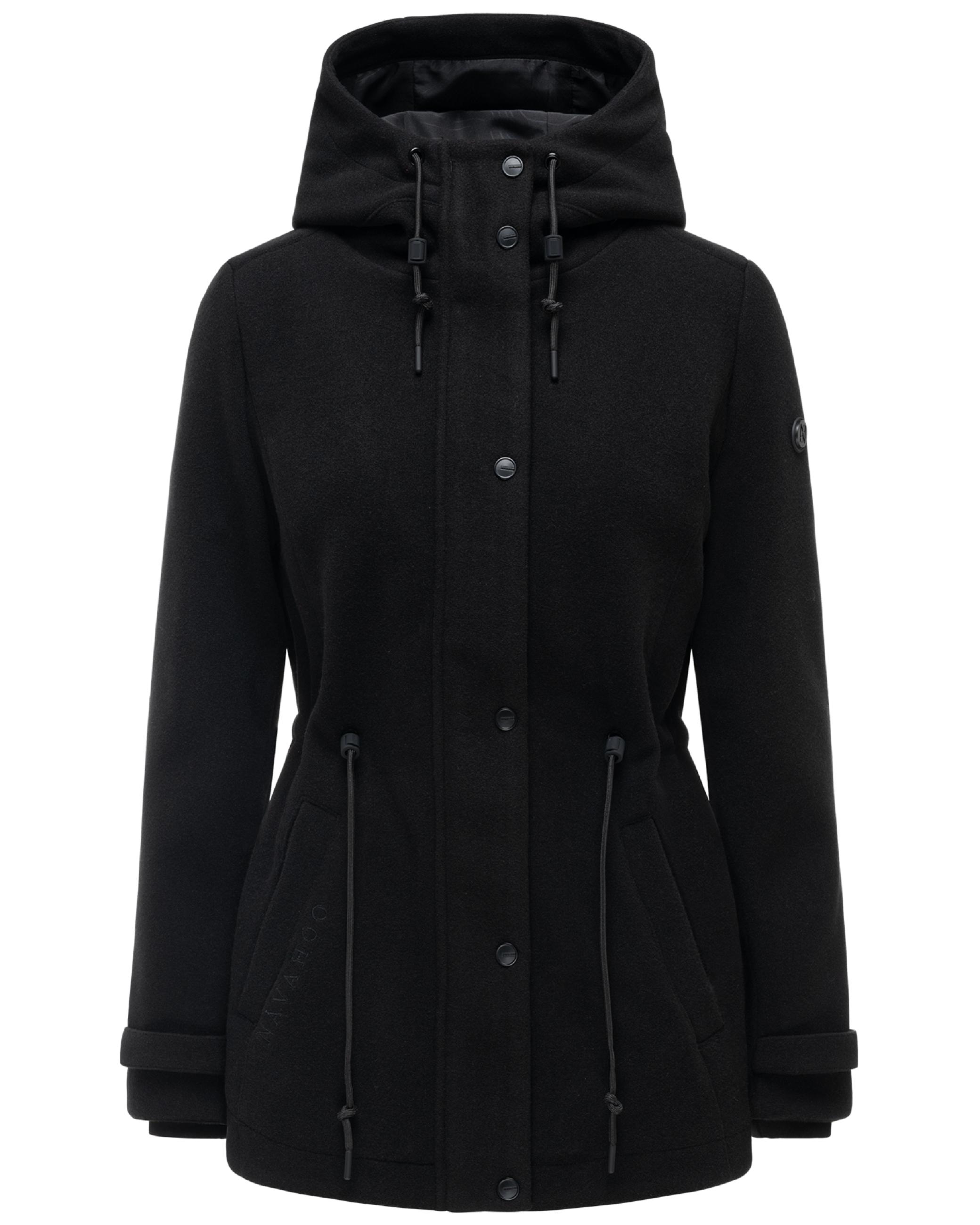 Leichte Übergangsjacke in Wollmantel-Optik "Lächelstern 14" Black