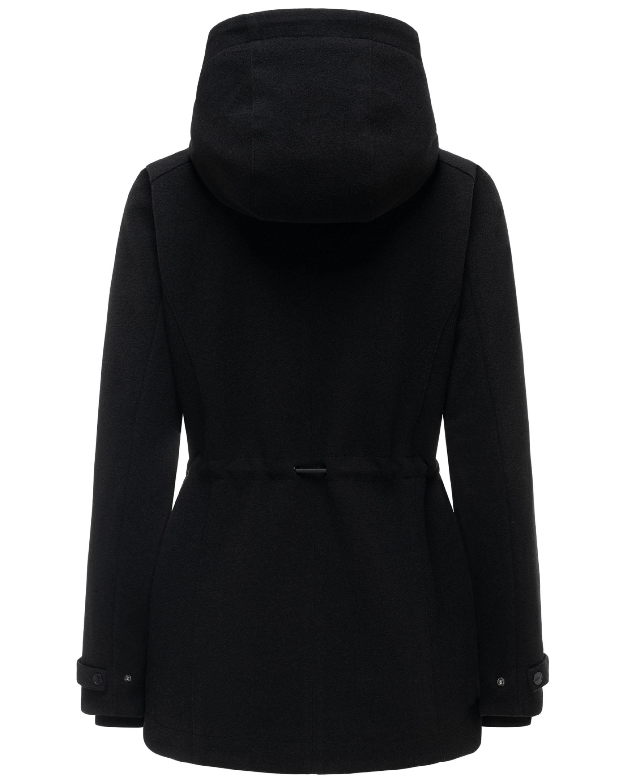 Leichte Übergangsjacke in Wollmantel-Optik "Lächelstern 14" Black