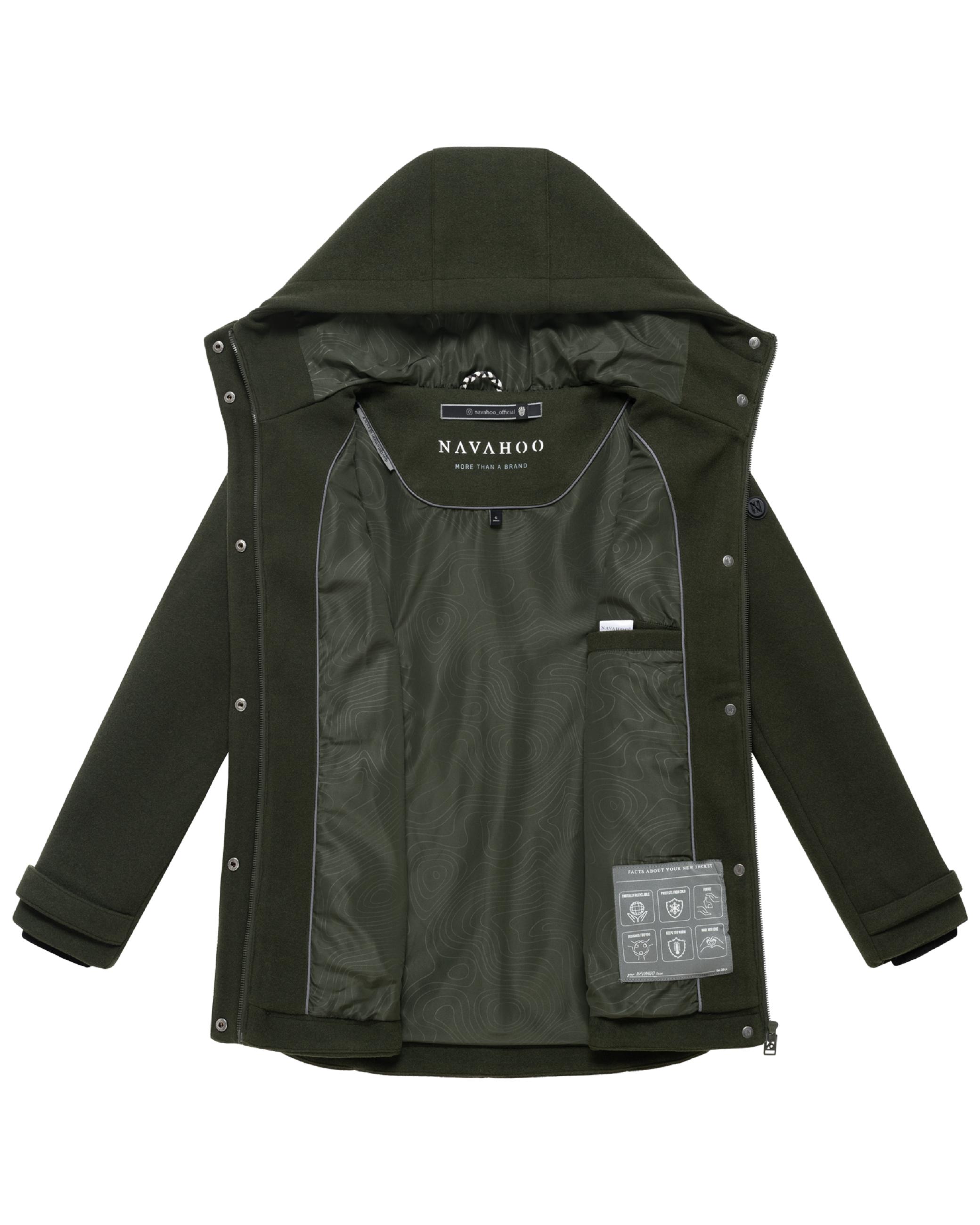 Leichte Übergangsjacke in Wollmantel-Optik "Lächelstern 14" Dark Olive