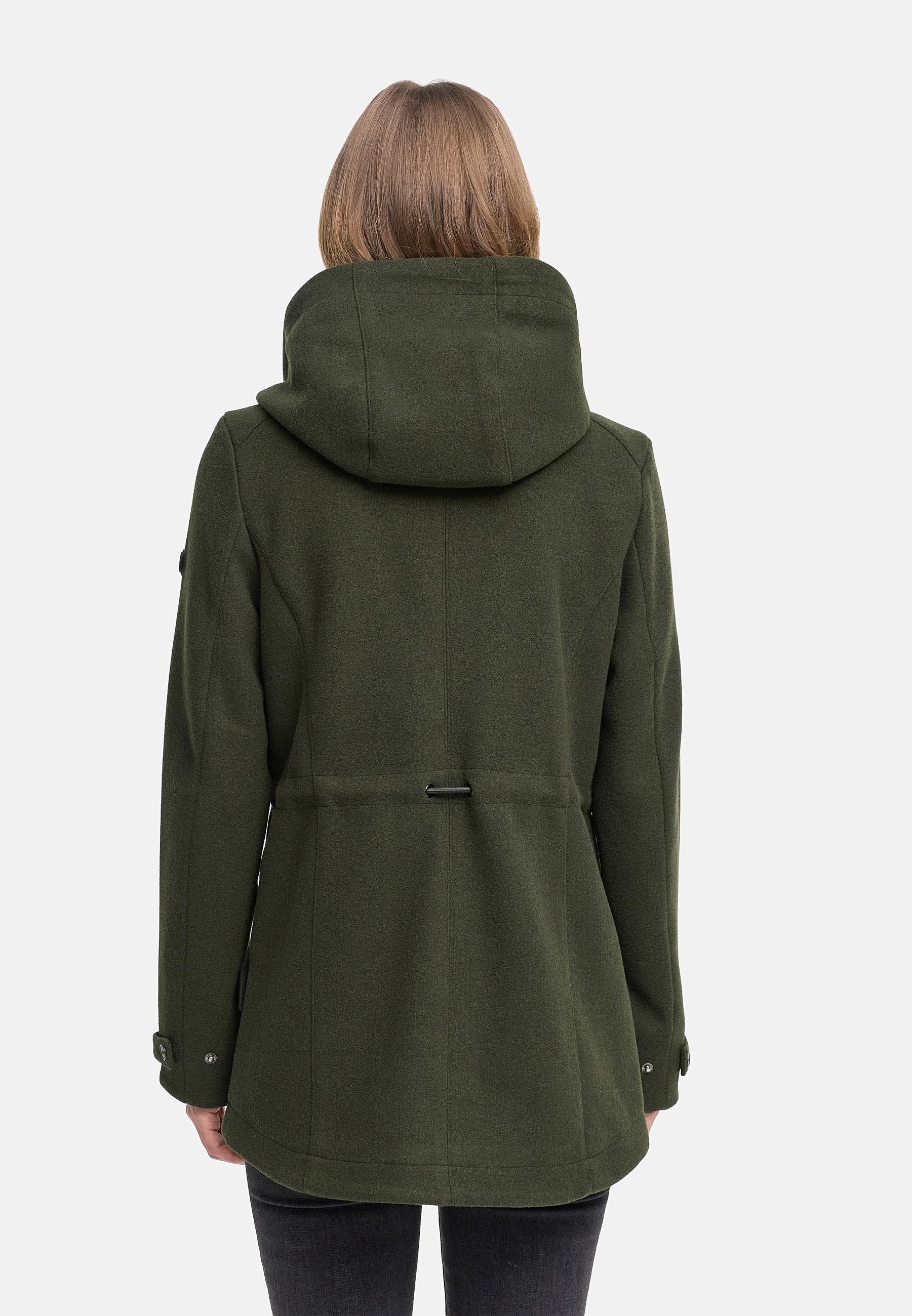 Leichte Übergangsjacke in Wollmantel-Optik "Lächelstern 14" Dark Olive