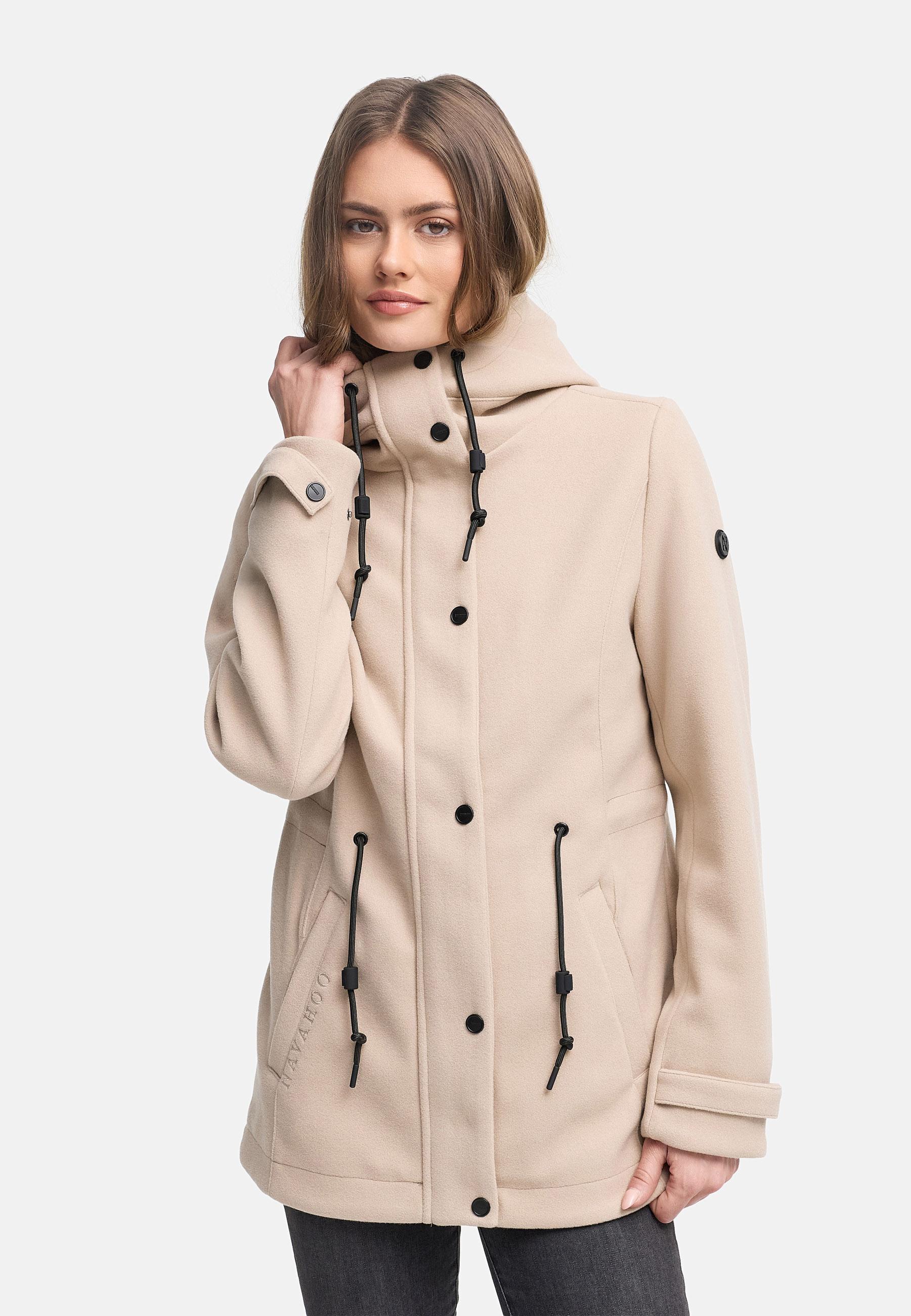 Leichte Übergangsjacke in Wollmantel-Optik "Lächelstern 14" Light Taupe