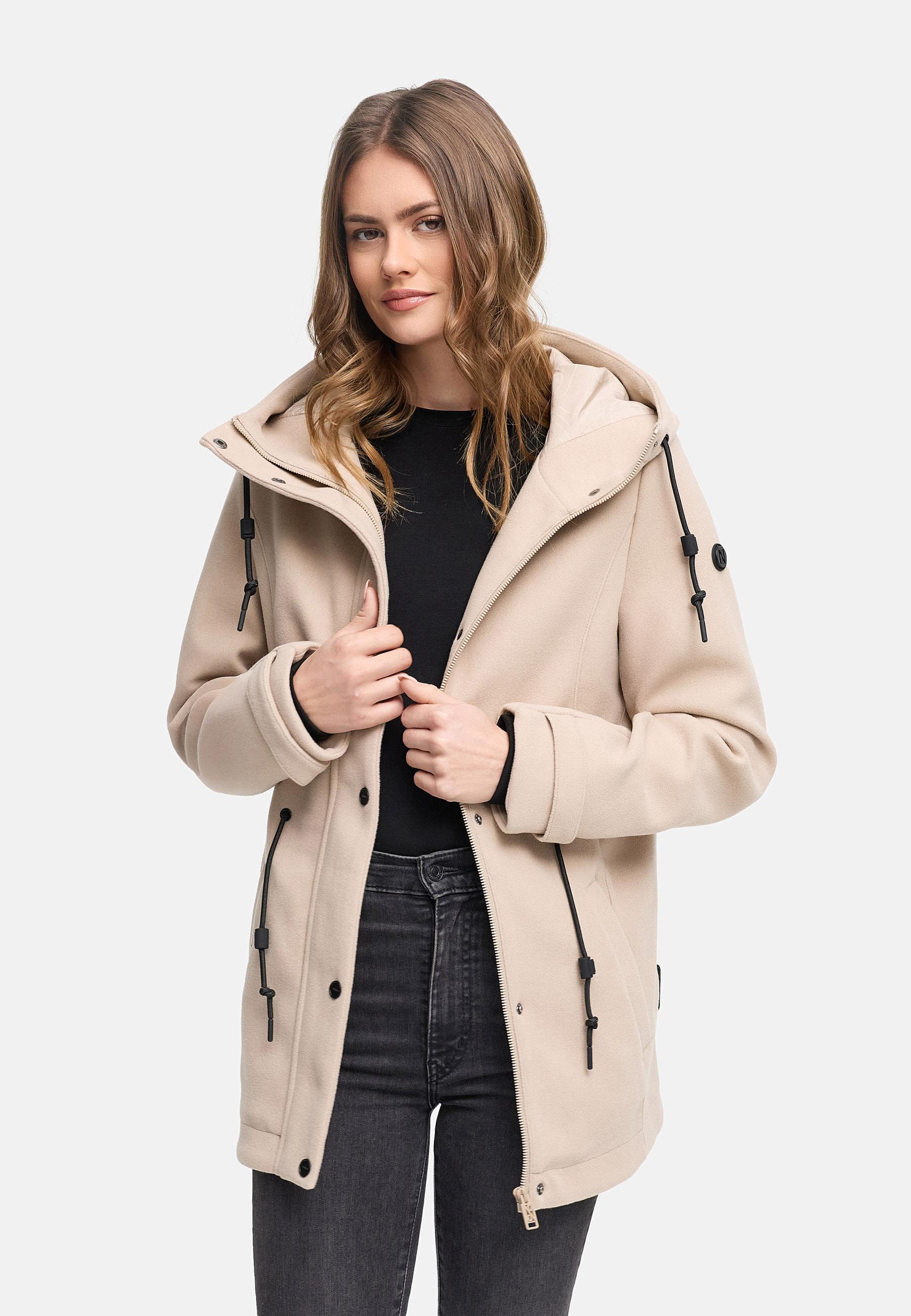 Leichte Übergangsjacke in Wollmantel-Optik "Lächelstern 14" Light Taupe