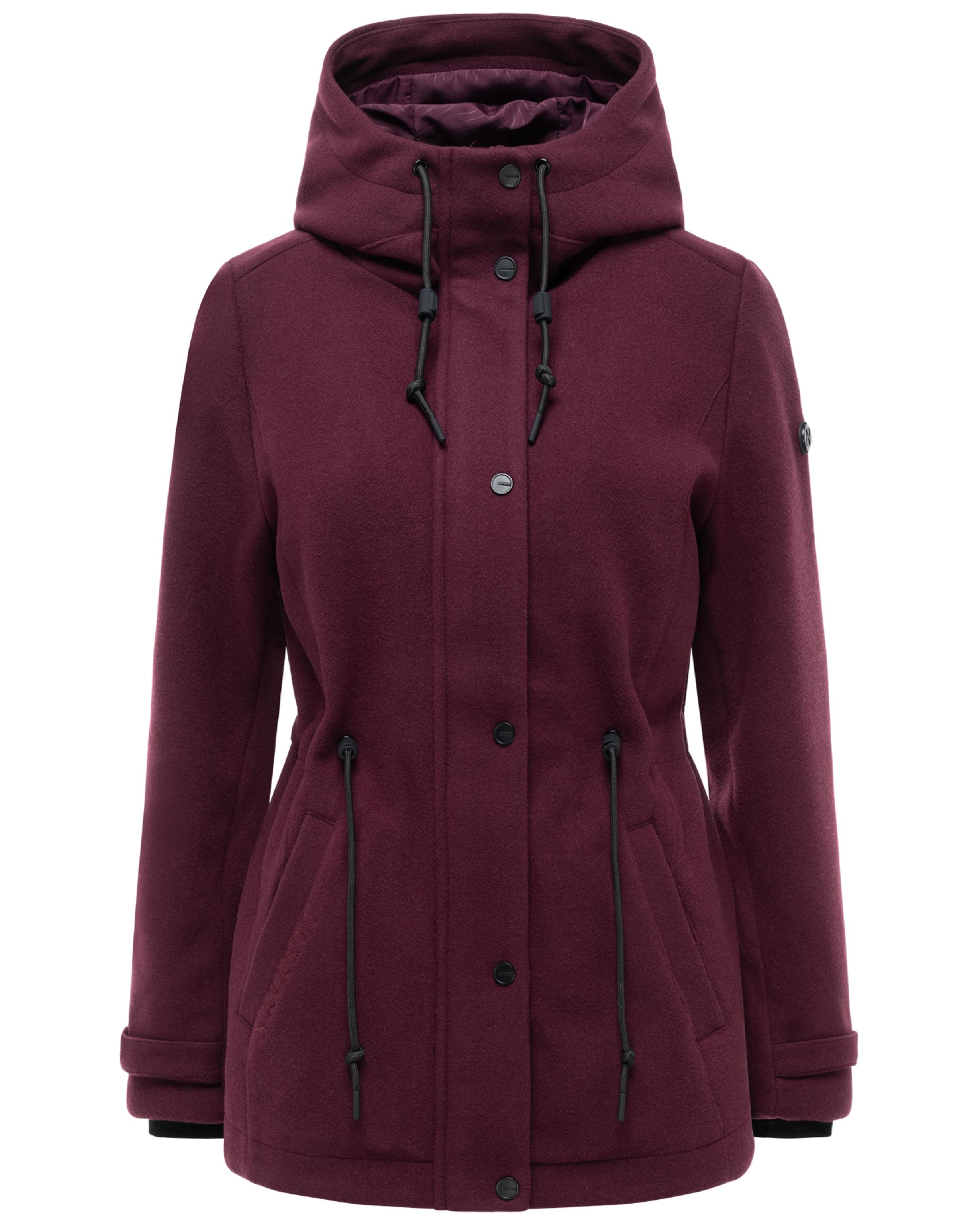 Leichte Übergangsjacke in Wollmantel-Optik "Lächelstern 14" Wine