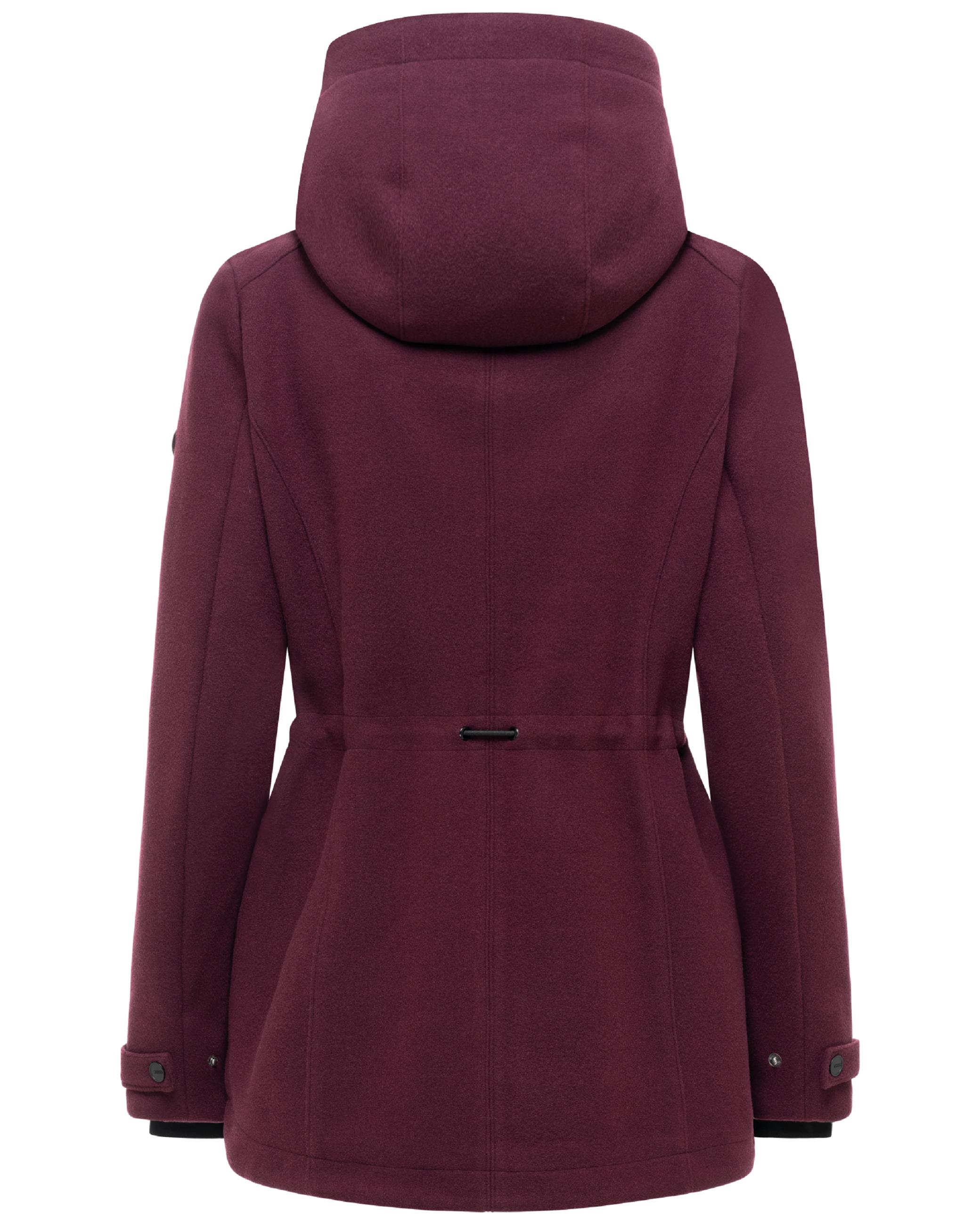 Leichte Übergangsjacke in Wollmantel-Optik "Lächelstern 14" Wine