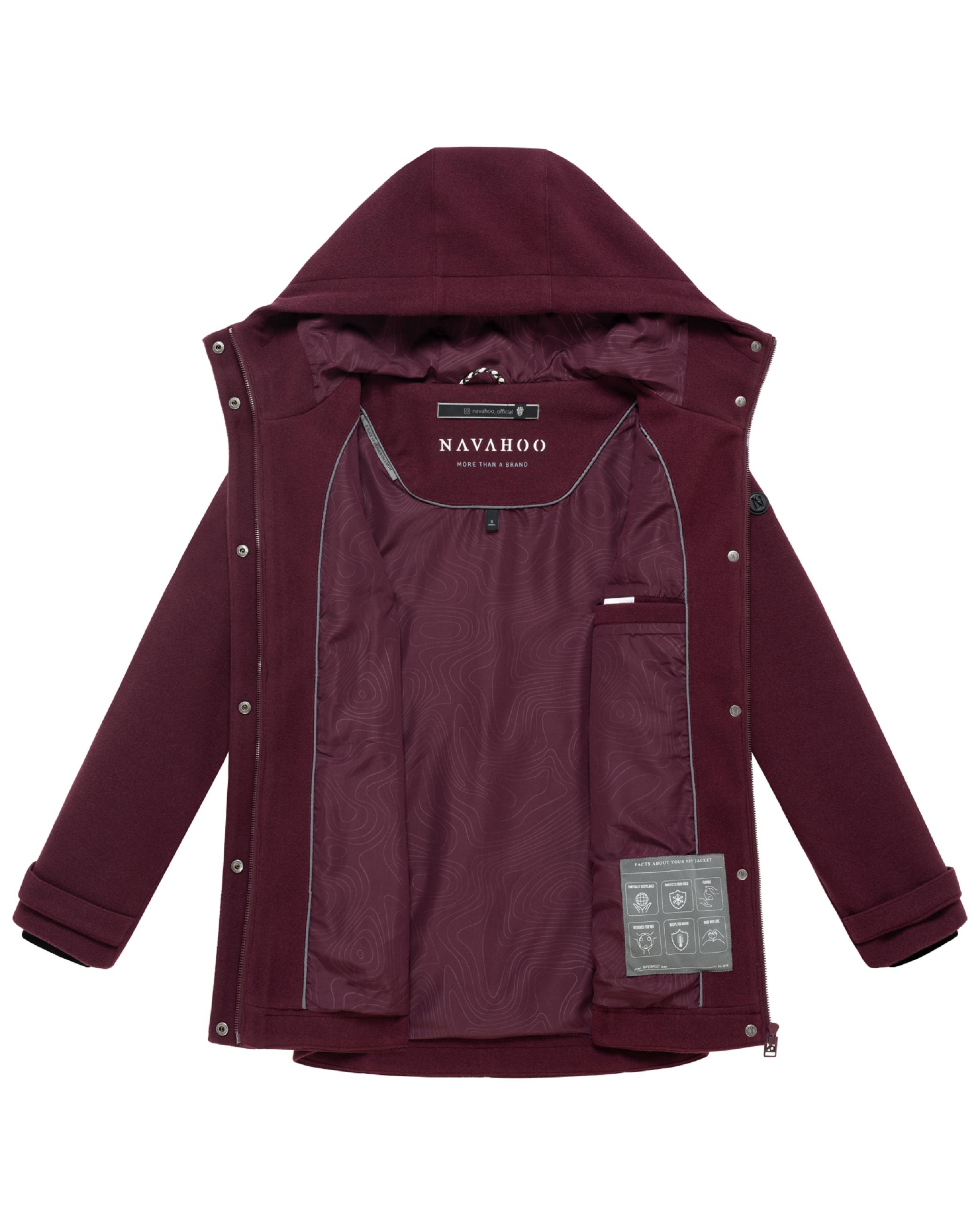 Leichte Übergangsjacke in Wollmantel-Optik "Lächelstern 14" Wine