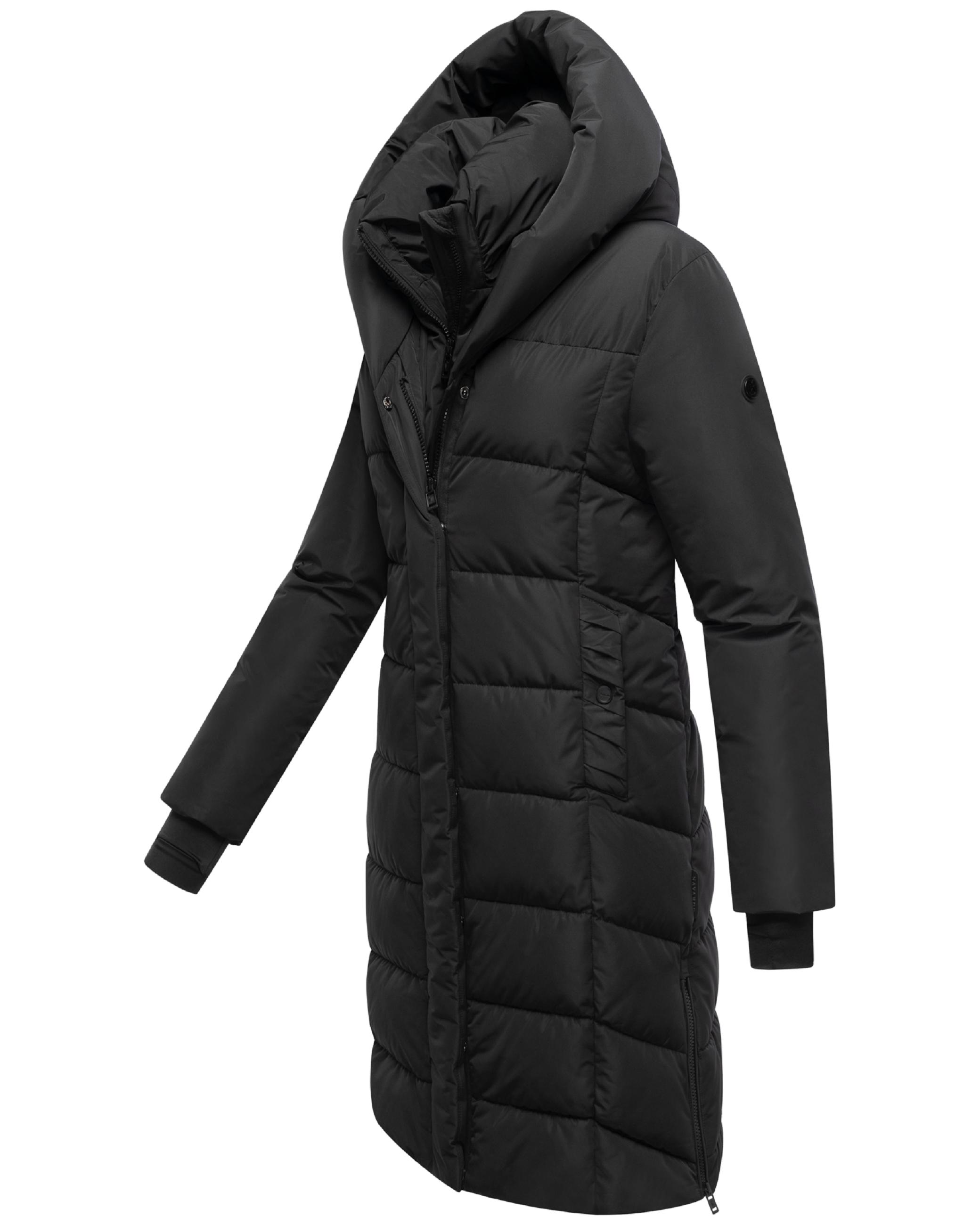 Warmer Steppmantel mit herausnehmbarem Kragen-Einsatz "Laubzauber 14" Black