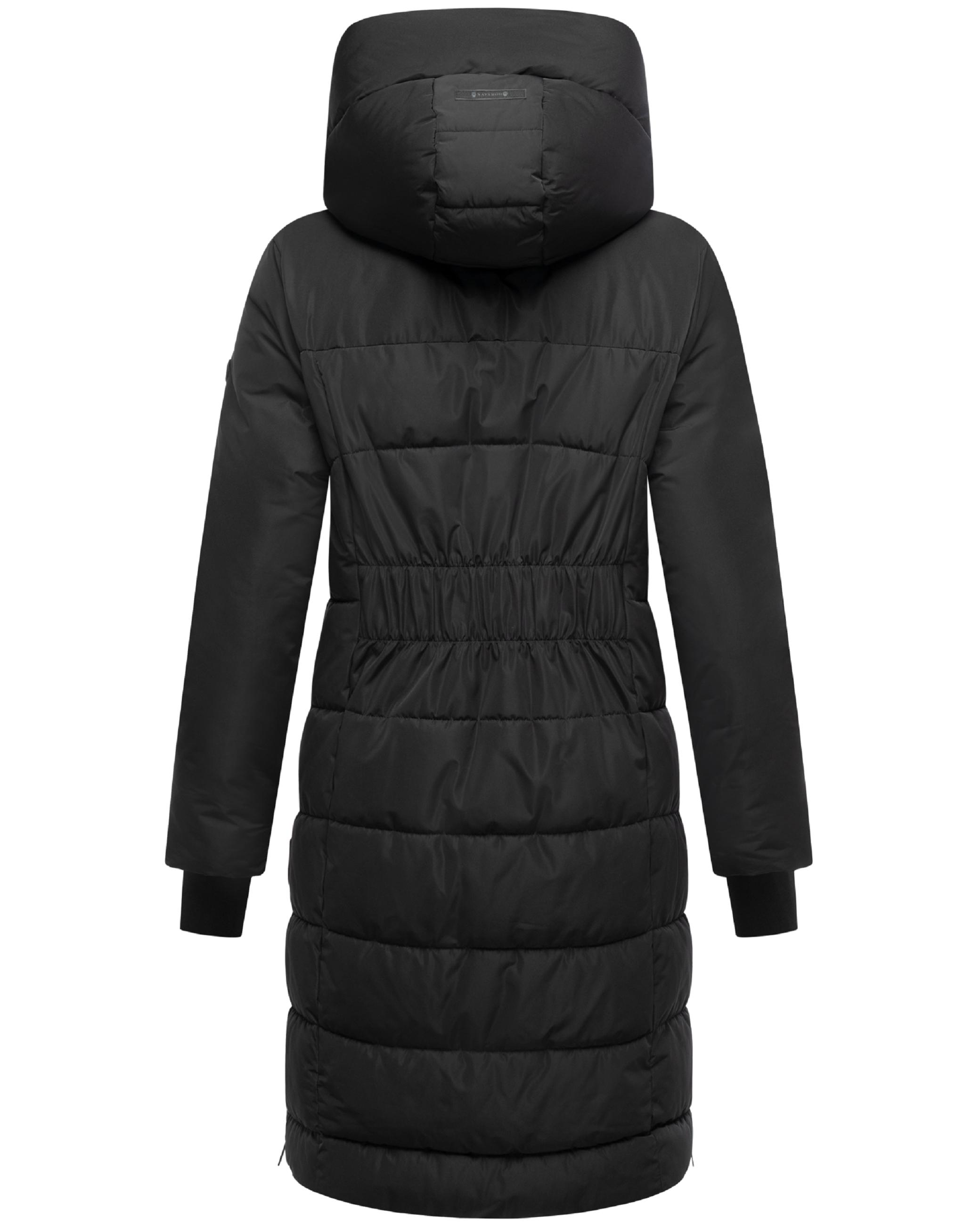 Warmer Steppmantel mit herausnehmbarem Kragen-Einsatz "Laubzauber 14" Black