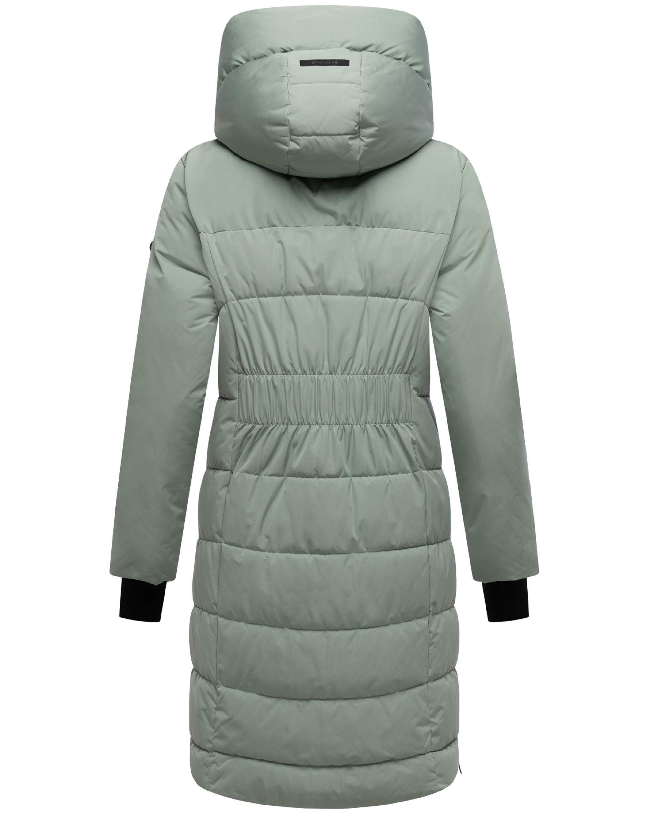 Warmer Steppmantel mit herausnehmbarem Kragen-Einsatz "Laubzauber 14" Smokey Mint