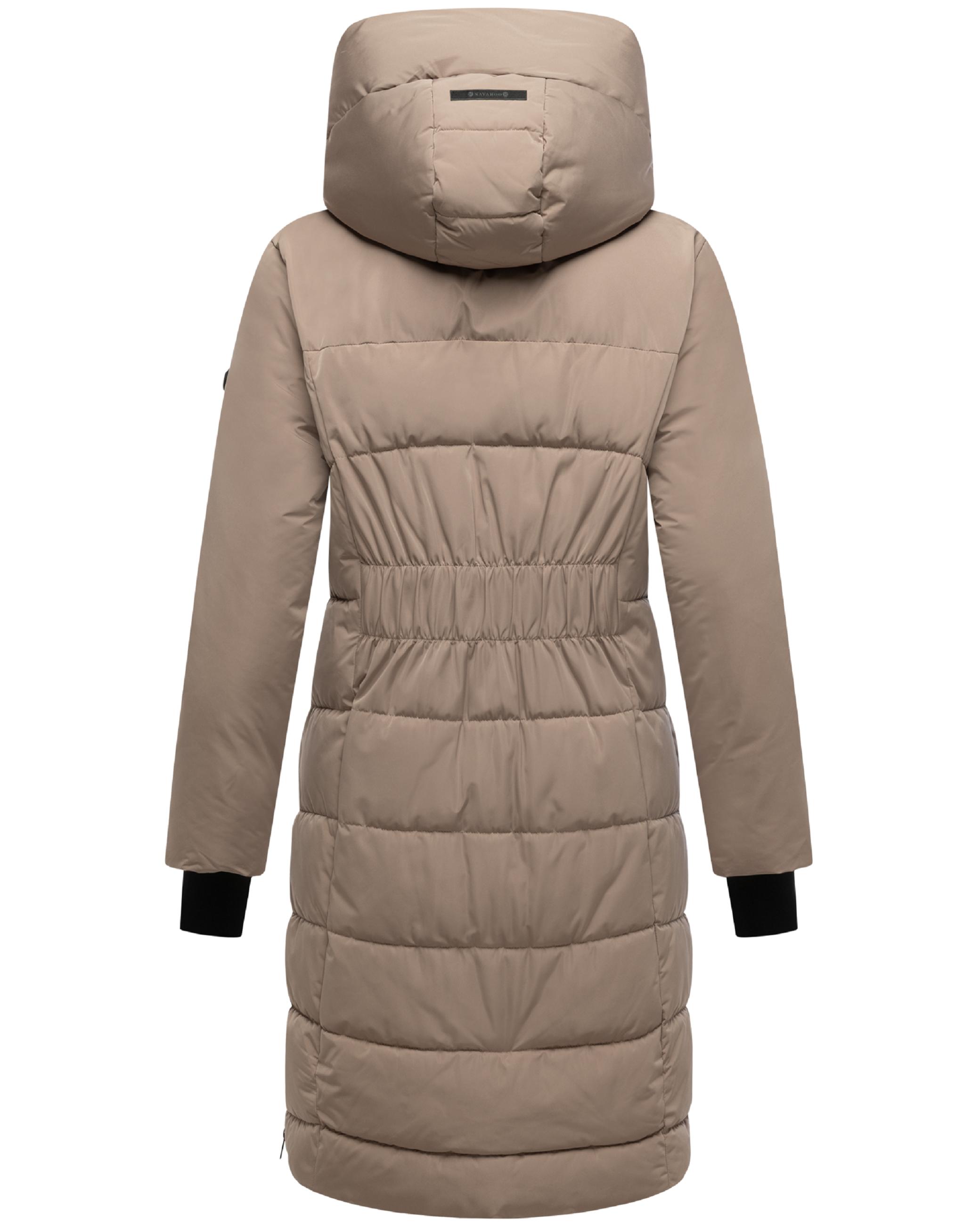 Warmer Steppmantel mit herausnehmbarem Kragen-Einsatz "Laubzauber 14" Taupe Grey