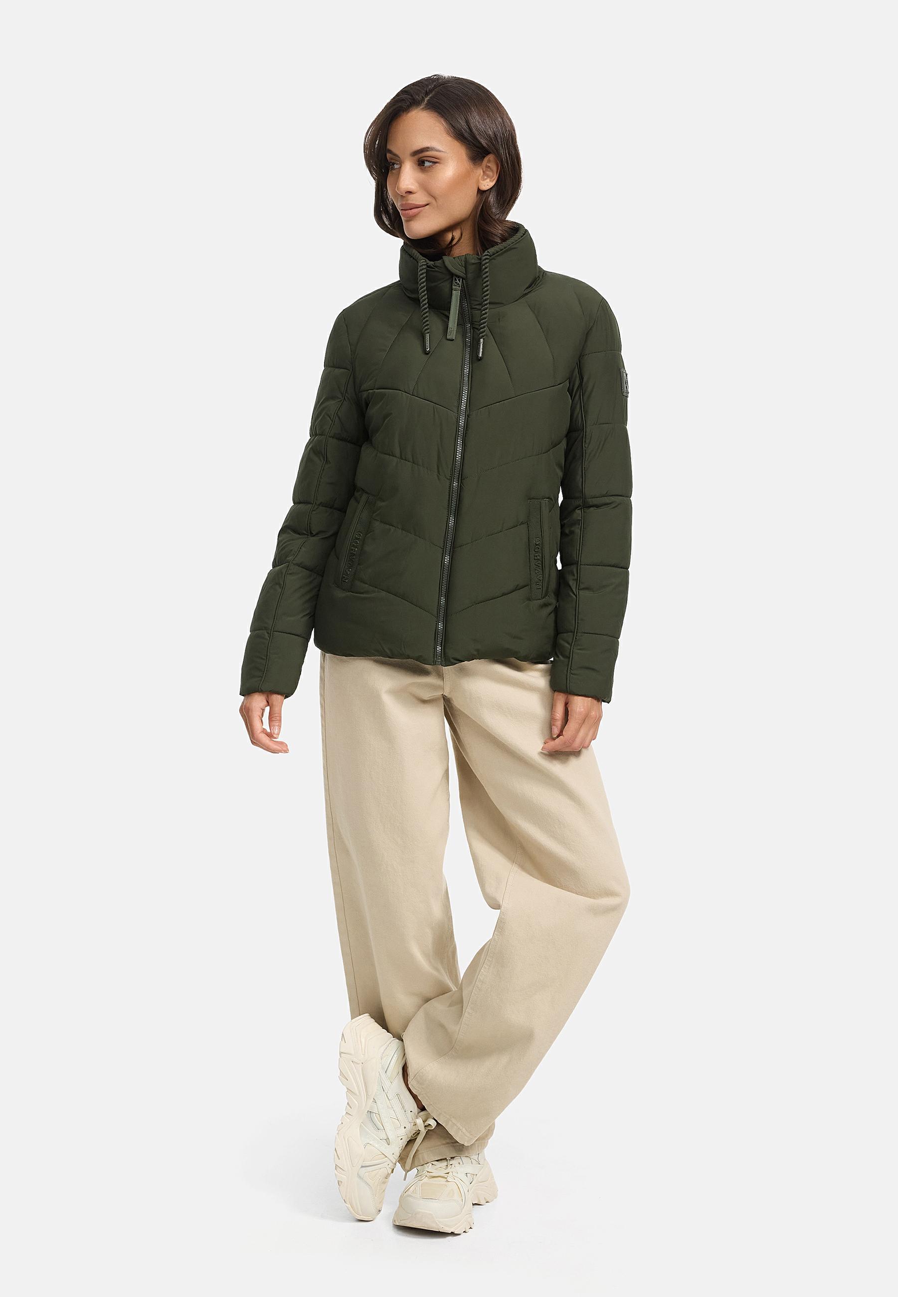 Steppjacke mit hohem Kragen "Liebesfee 14" Dark Olive
