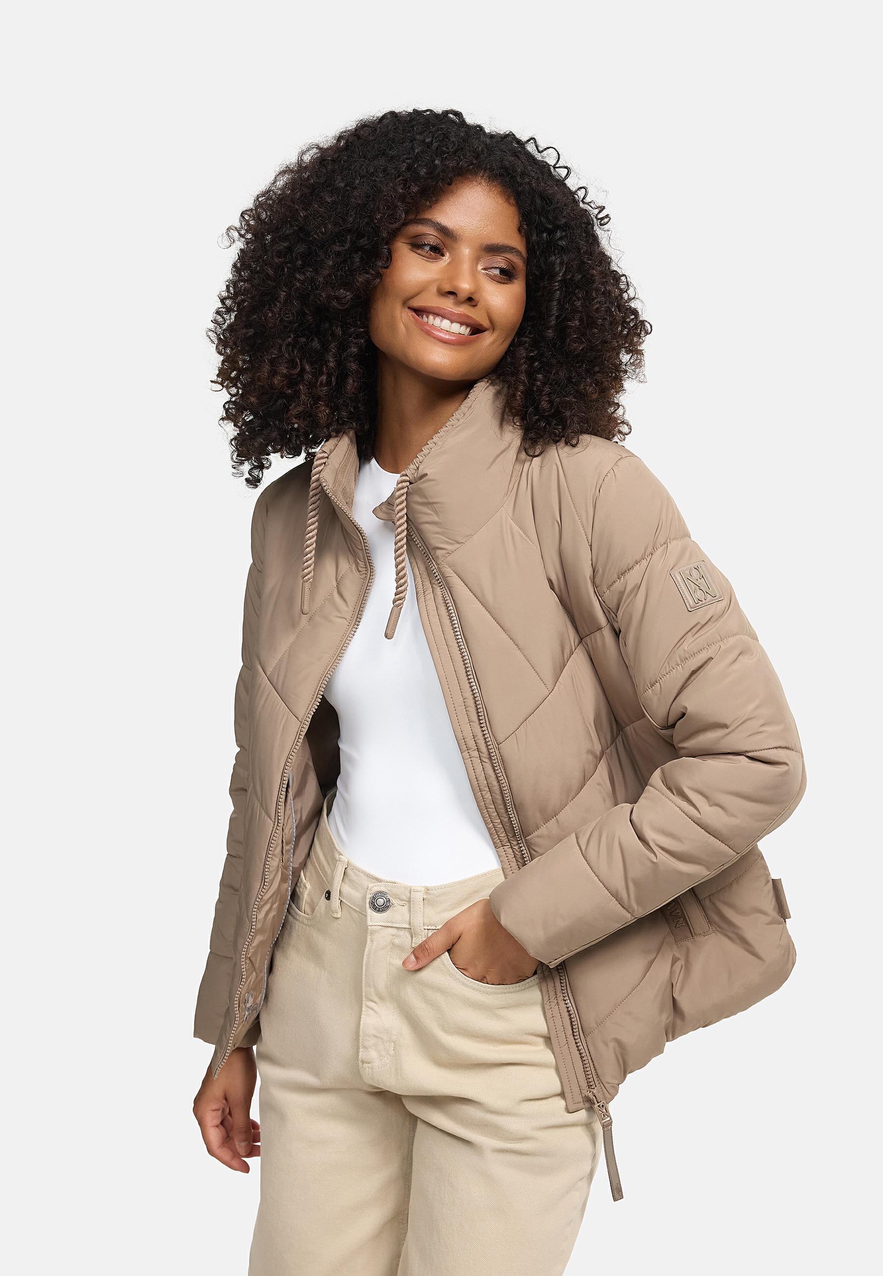 Steppjacke mit hohem Kragen "Liebesfee 14" Taupe Grey