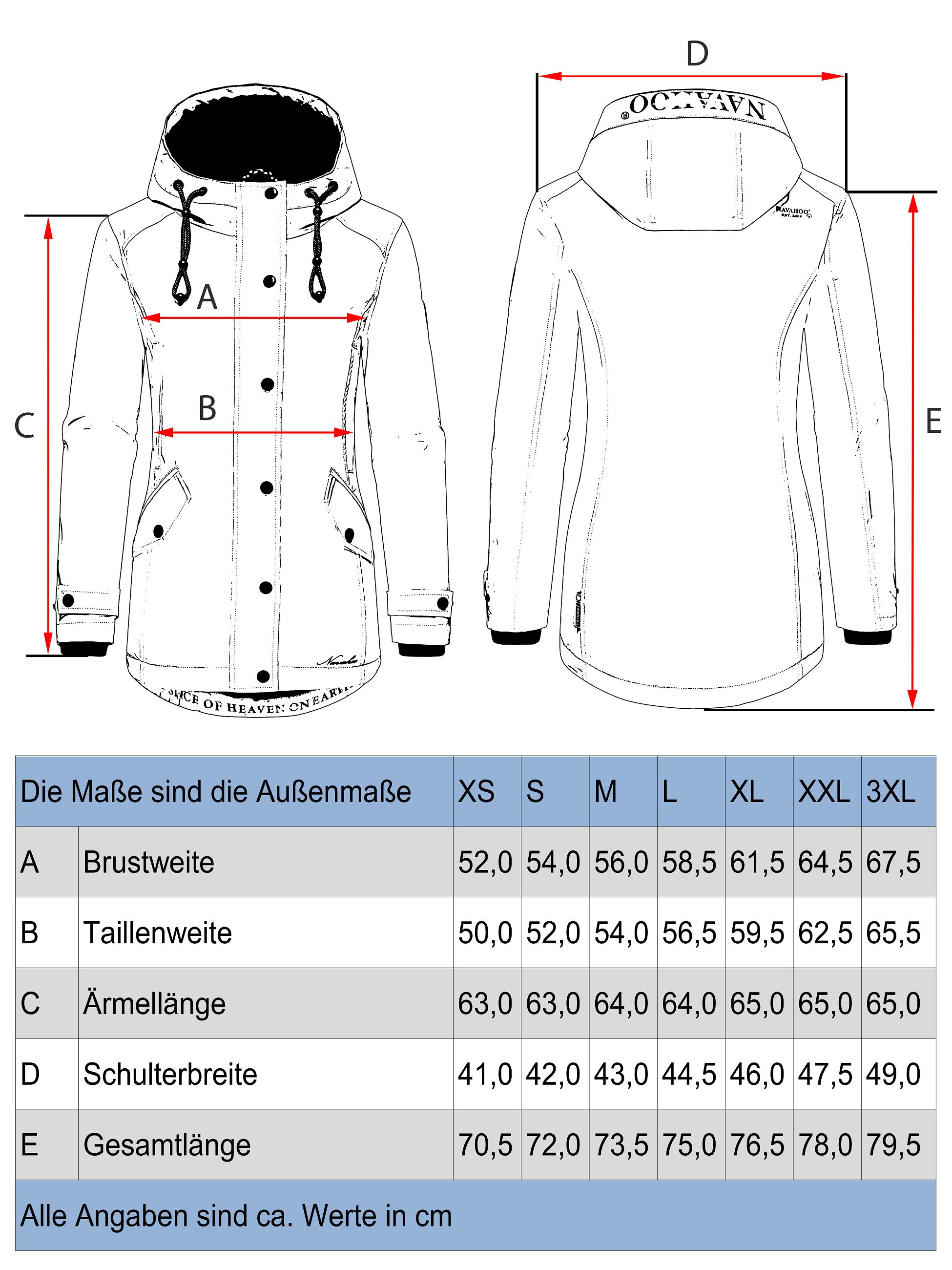 Grössentabelle - Regenjacke mit Kapuze "Lindraa"