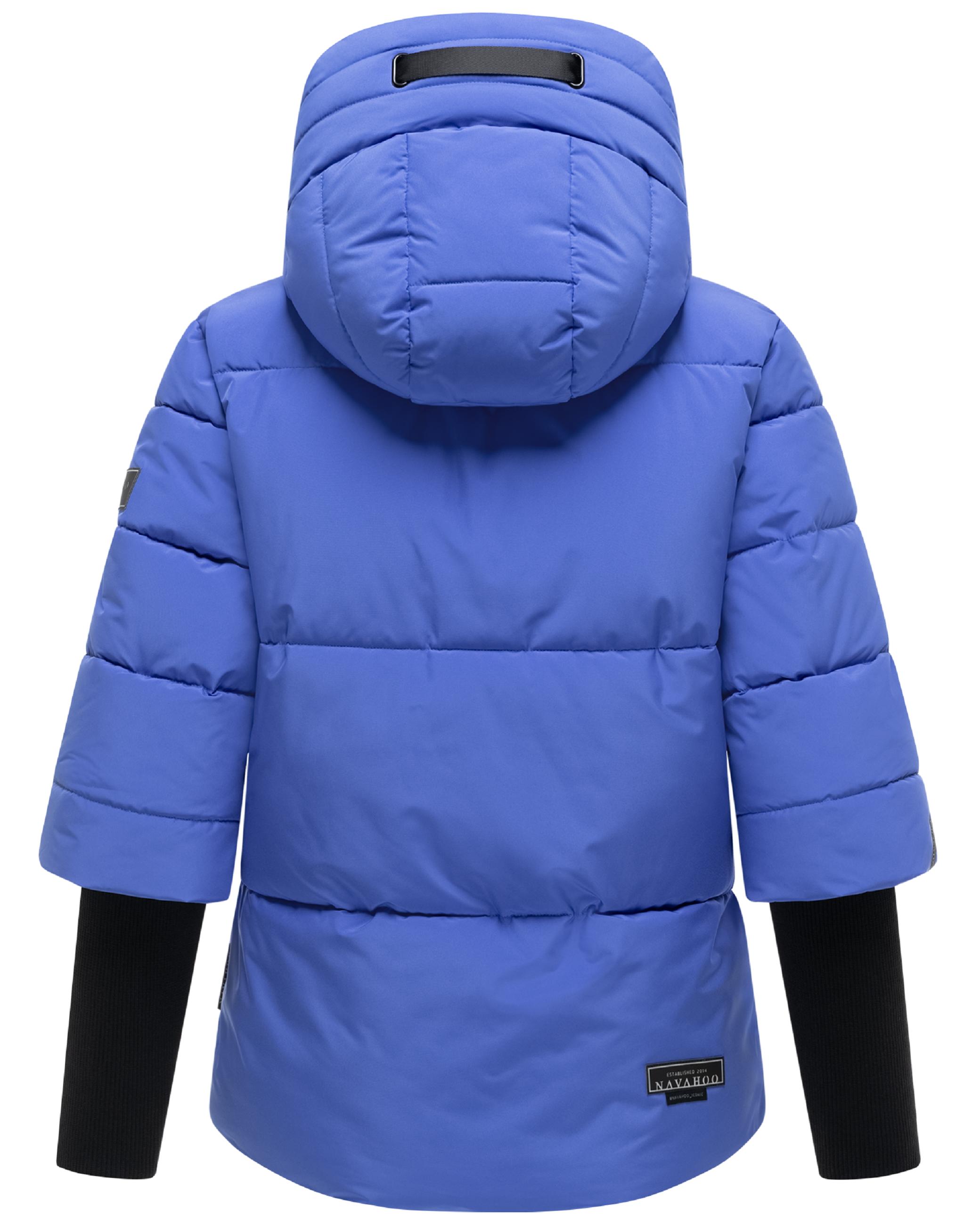 Winter Steppjacke mit Rippstrickärmeln "Lotusherz XIV" Galaxy Blue