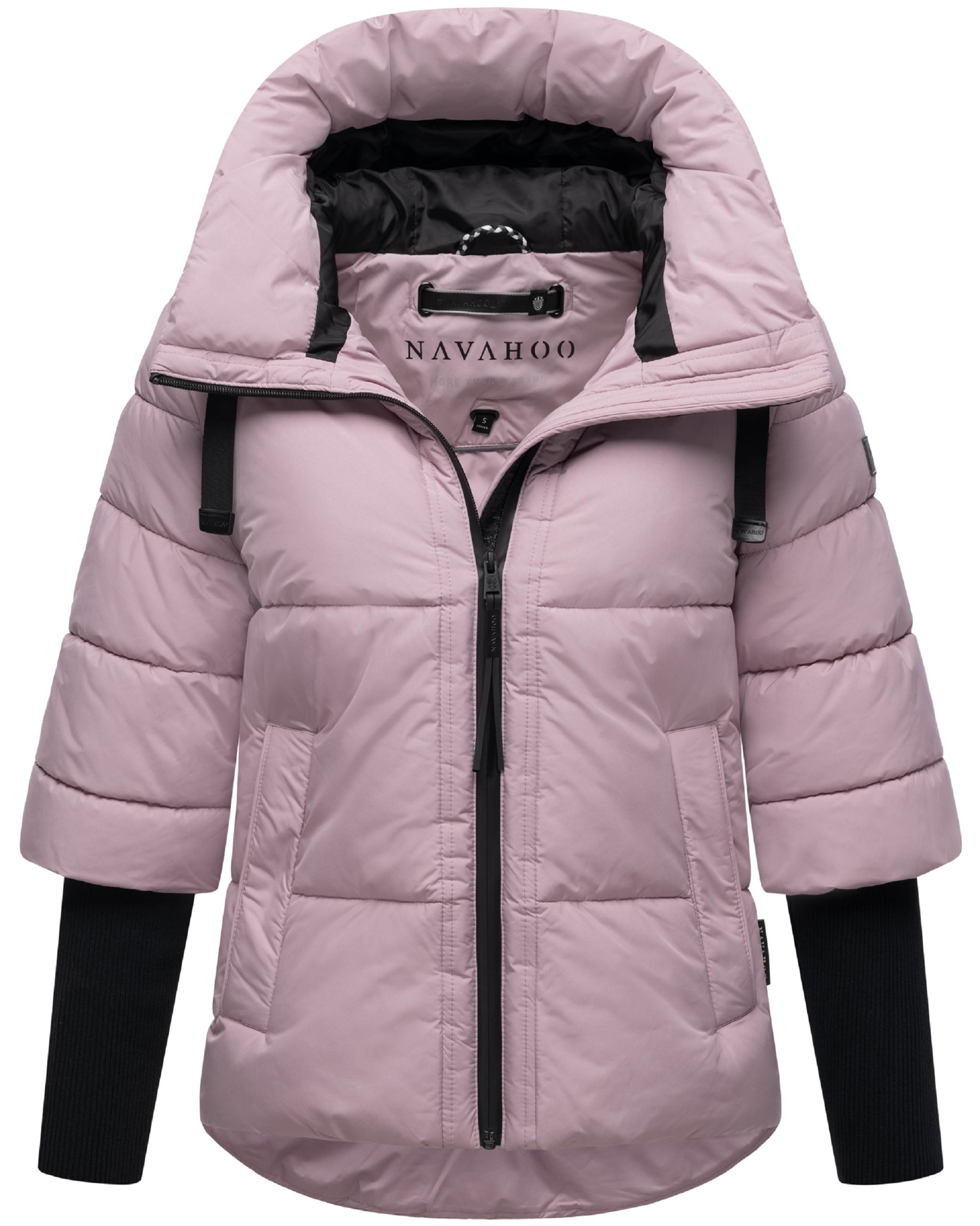 Winter Steppjacke mit Rippstrickärmeln "Lotusherz XIV" Lilac Rose