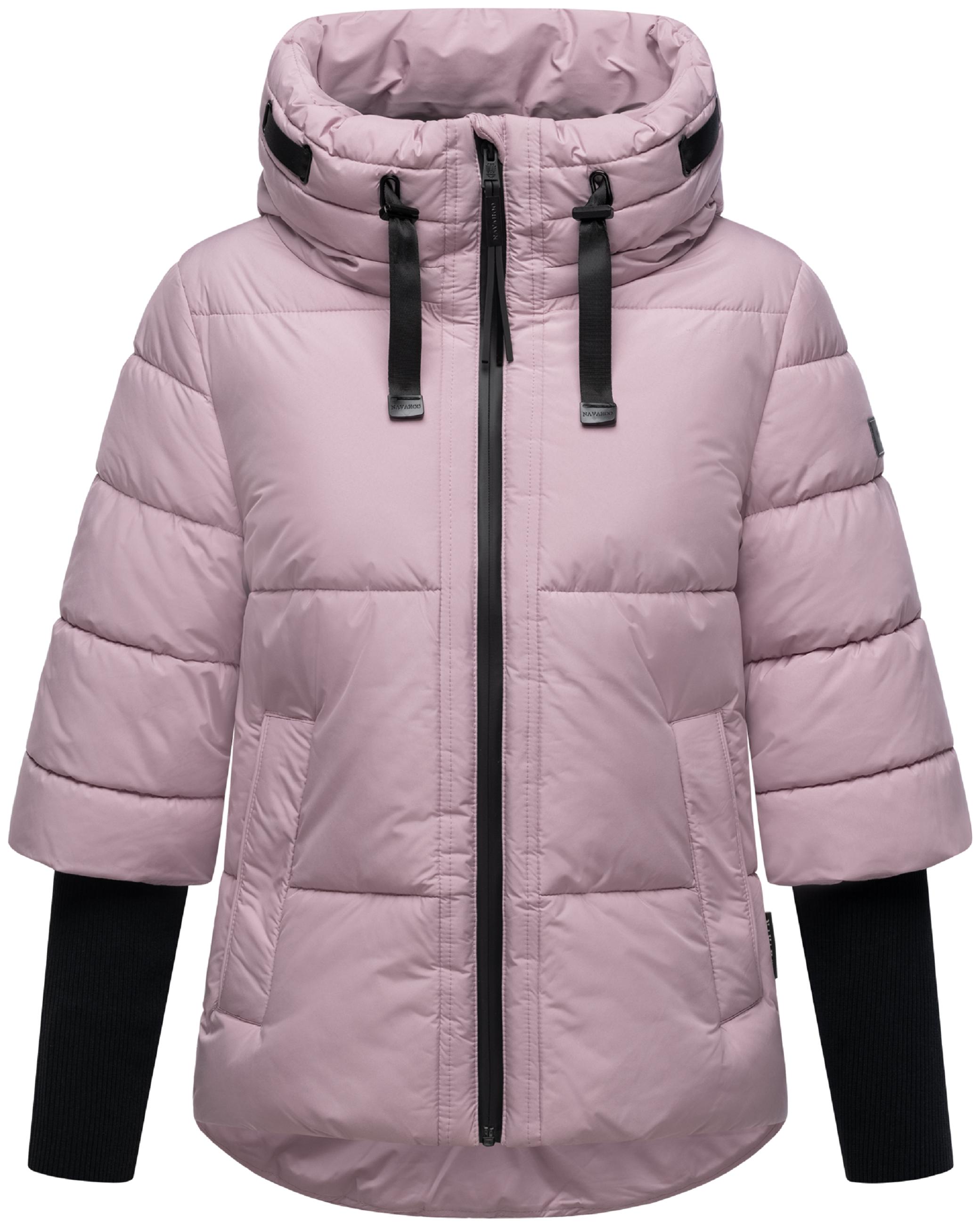 Winter Steppjacke mit Rippstrickärmeln "Lotusherz XIV" Lilac Rose