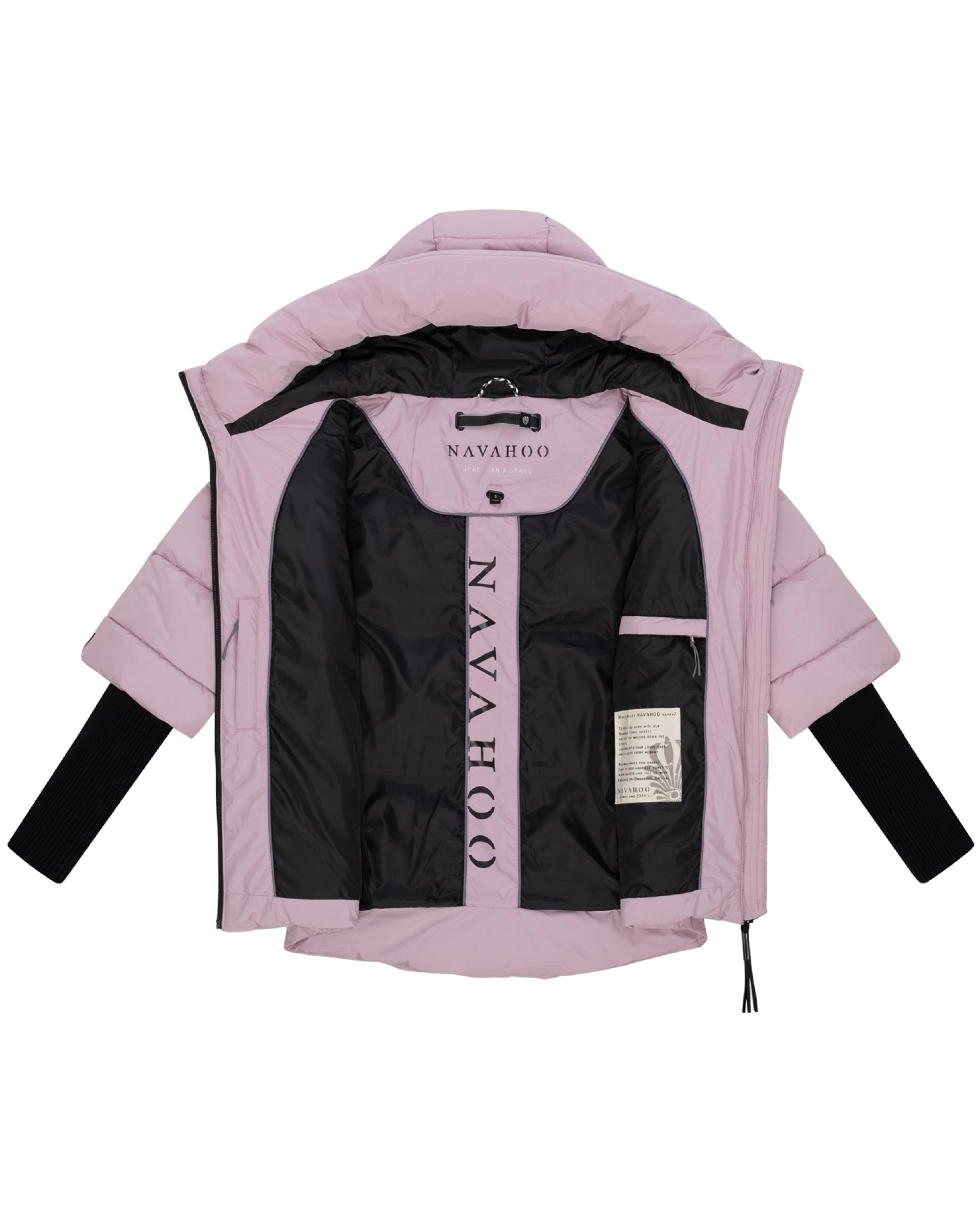 Winter Steppjacke mit Rippstrickärmeln "Lotusherz XIV" Lilac Rose