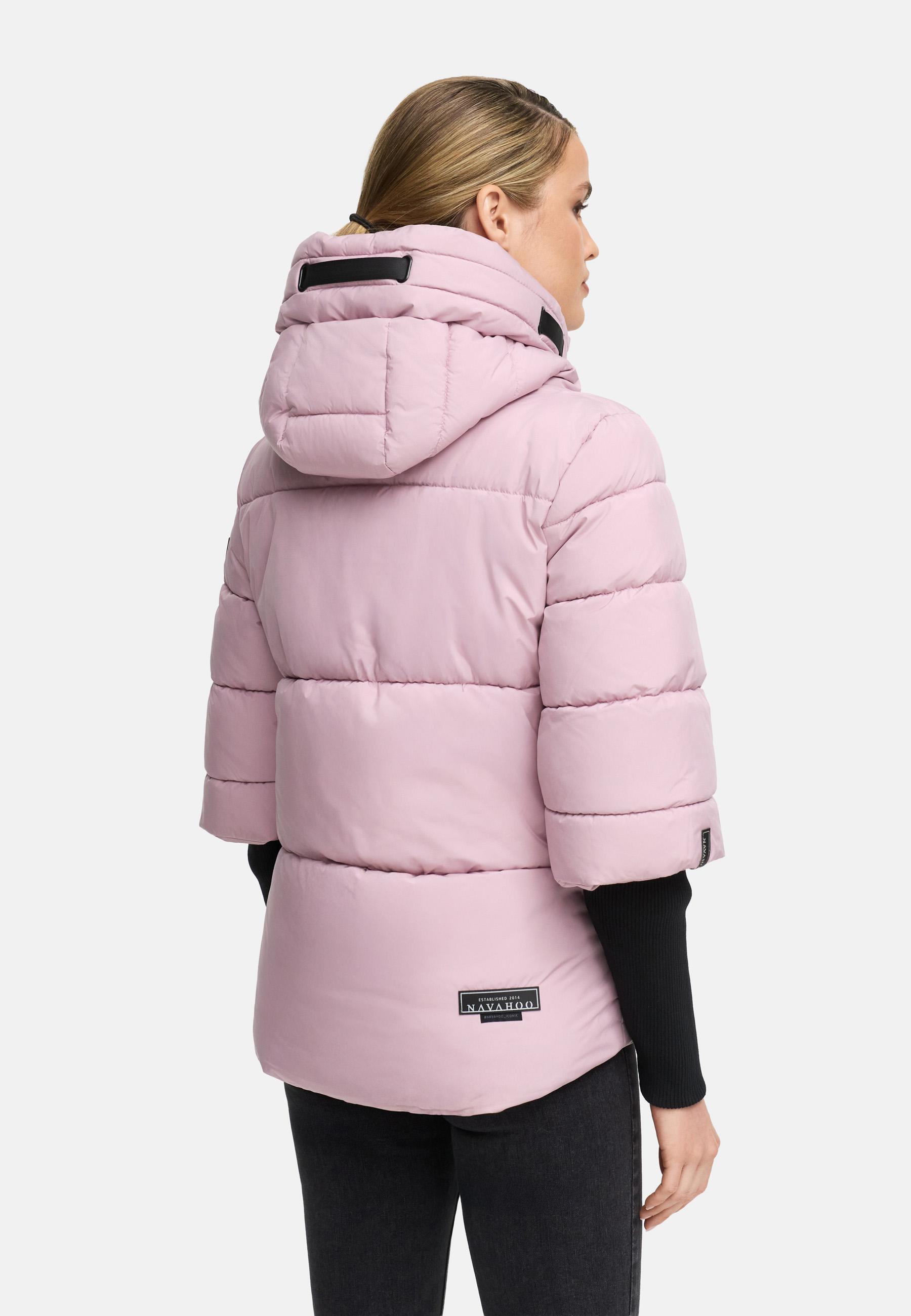 Winter Steppjacke mit Rippstrickärmeln "Lotusherz XIV" Lilac Rose