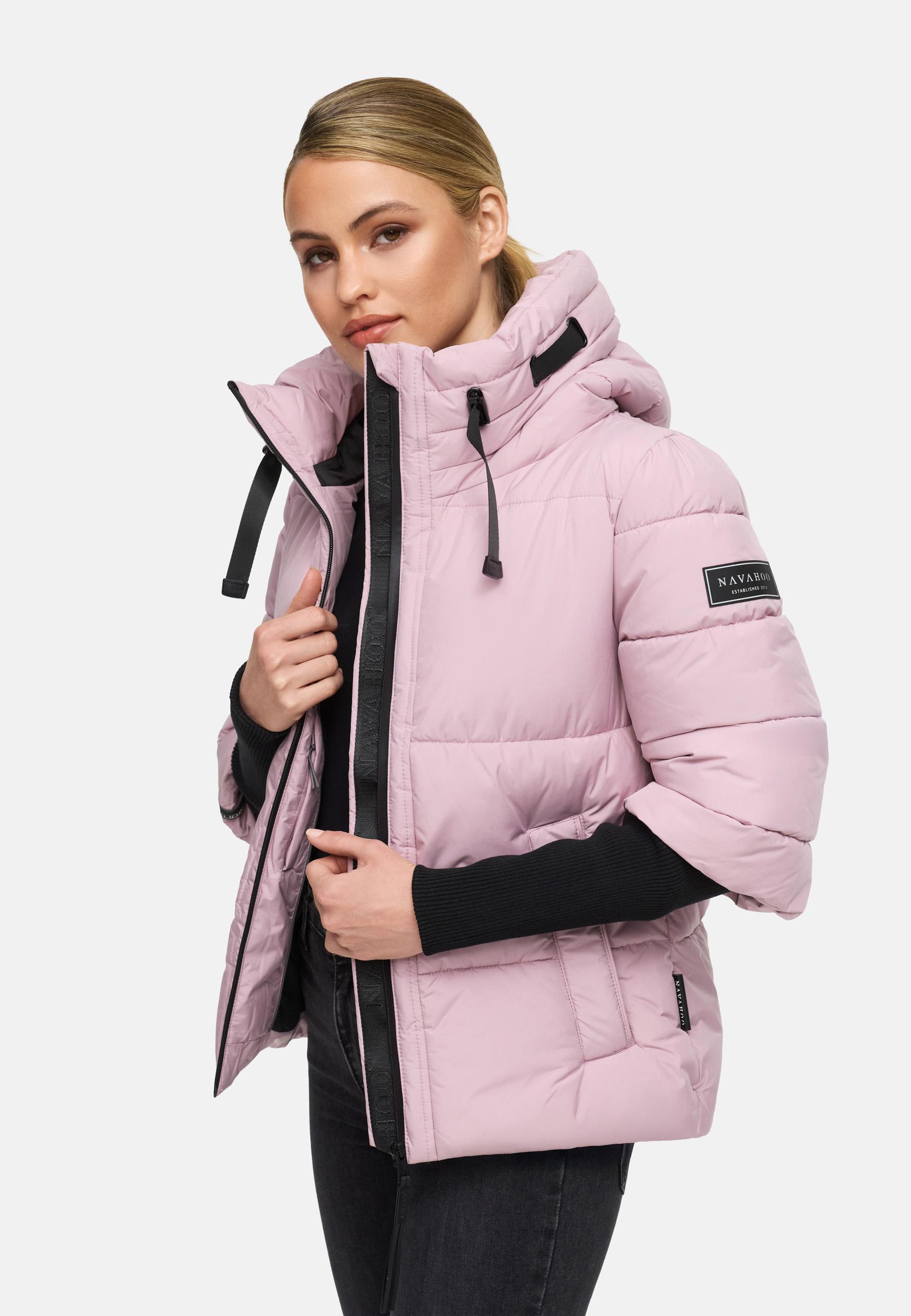 Winter Steppjacke mit Rippstrickärmeln "Lotusherz XIV" Lilac Rose