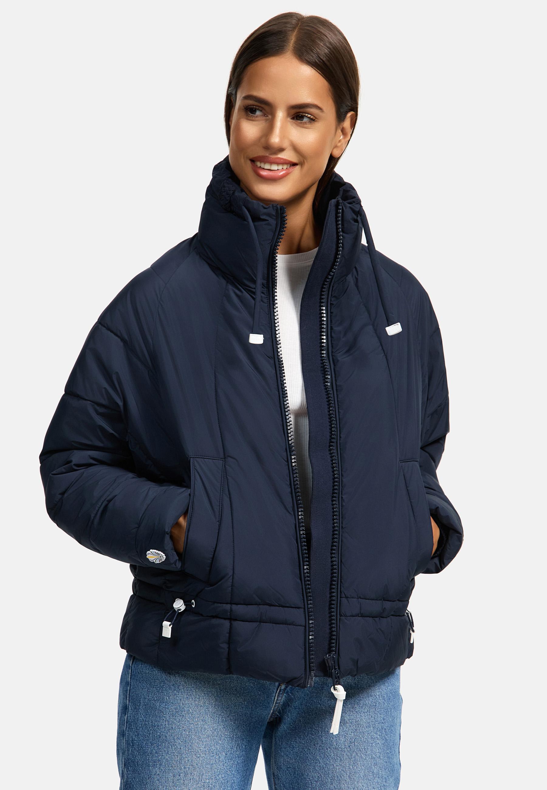 Steppjacke mit Fledermausärmeln "Luftzauber 14" Navy