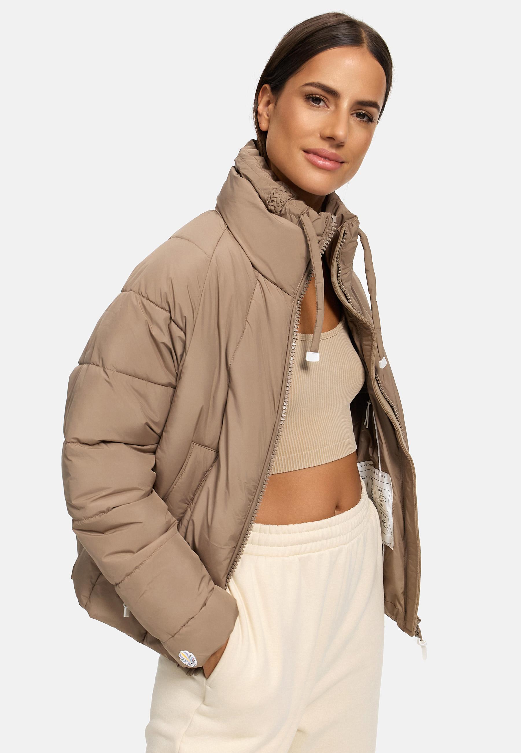 Steppjacke mit Fledermausärmeln "Luftzauber 14" Taupe Grey