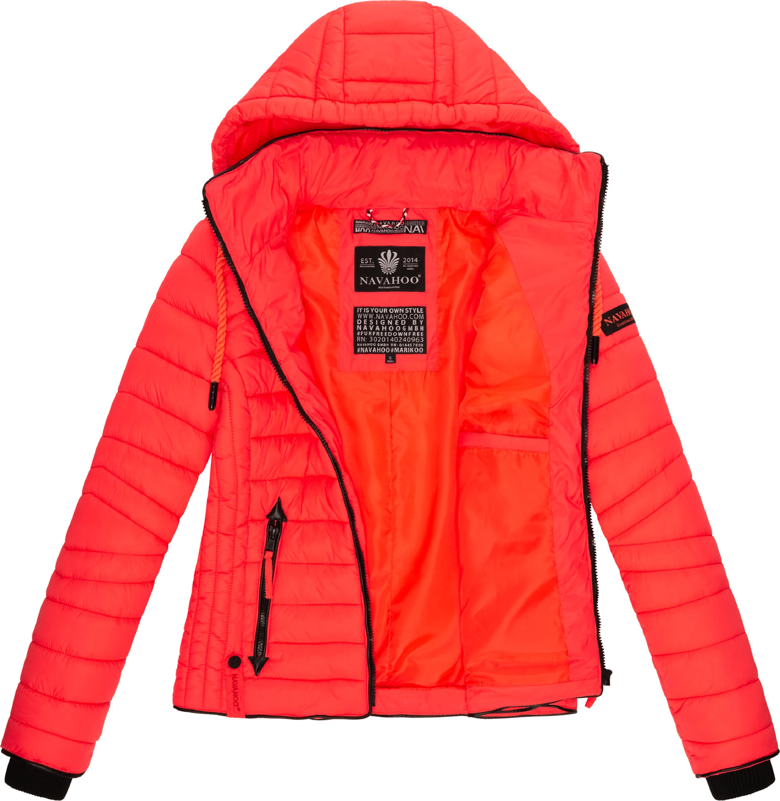 Leichte Steppjacke mit Kapuze "Lulana" Neon Coral