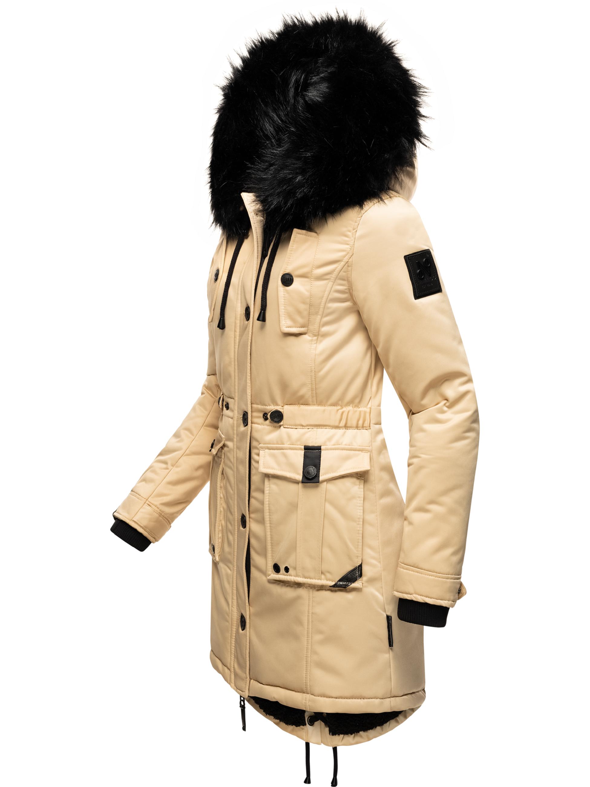 Winterparka mit abnehmbarem Kunstfell "Luluna Prc" Beige