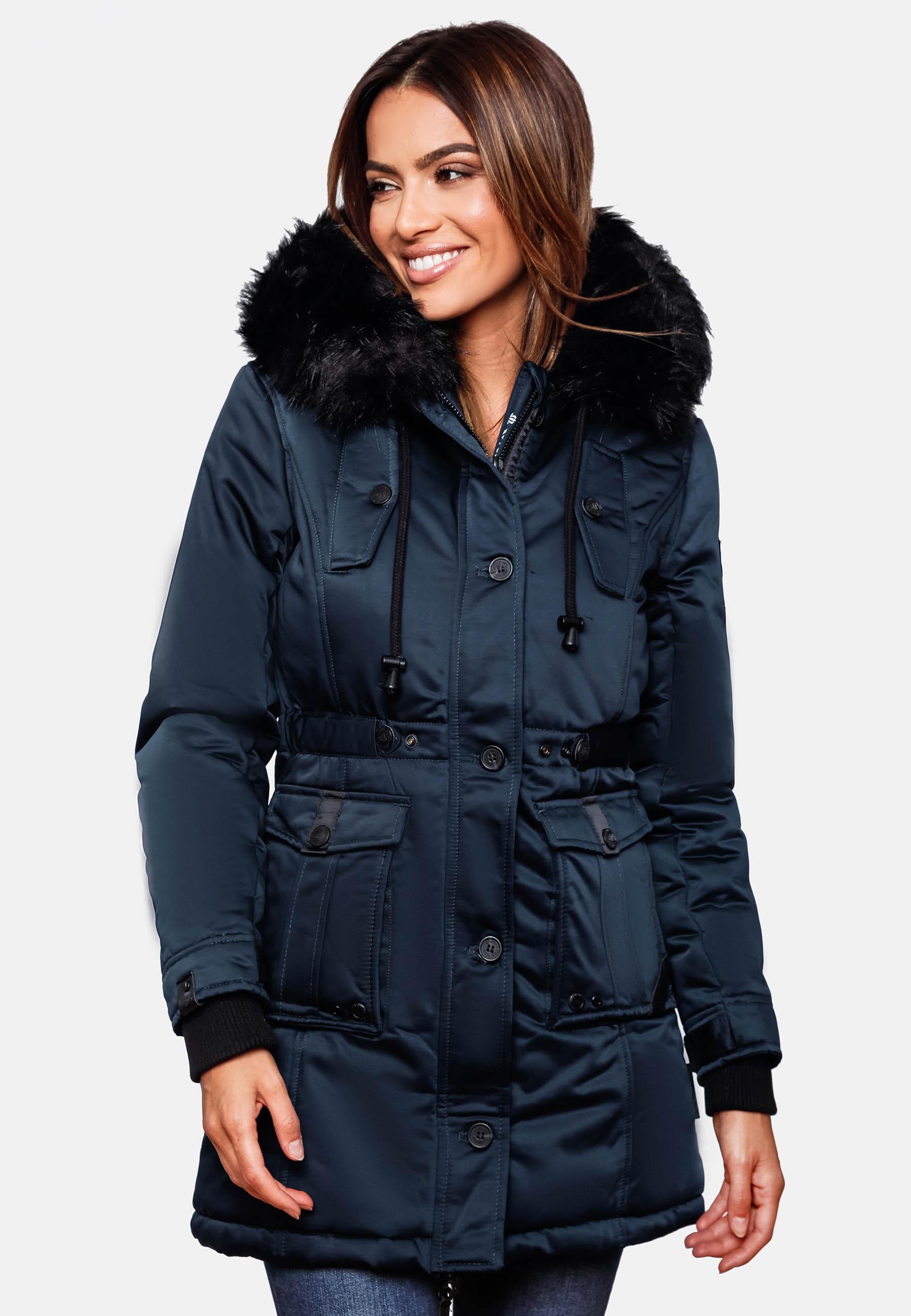 Winterparka mit abnehmbarem Kunstfell "Luluna Prc" Blau