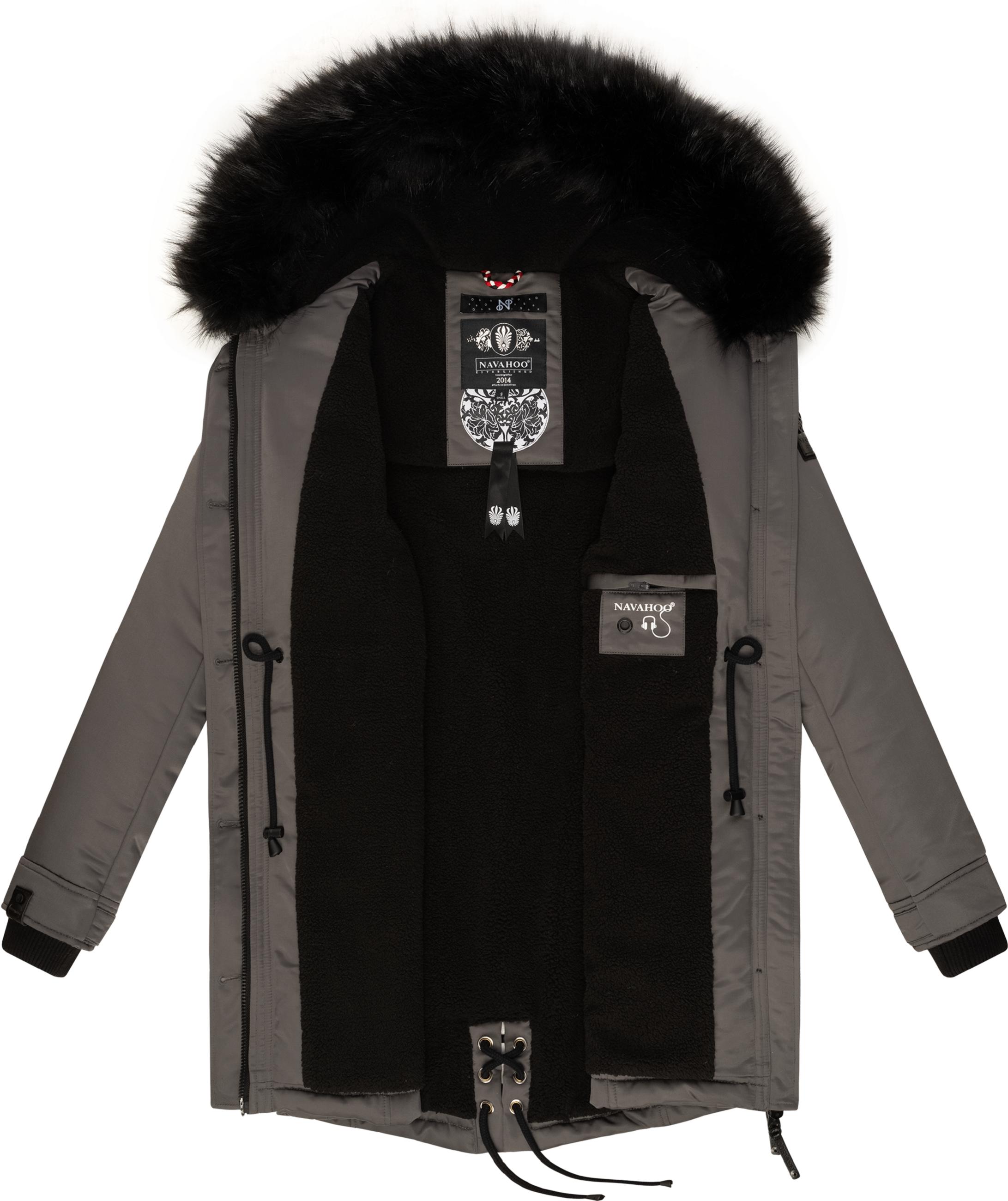 Winterparka mit abnehmbarem Kunstfell "Luluna Prc" Grau