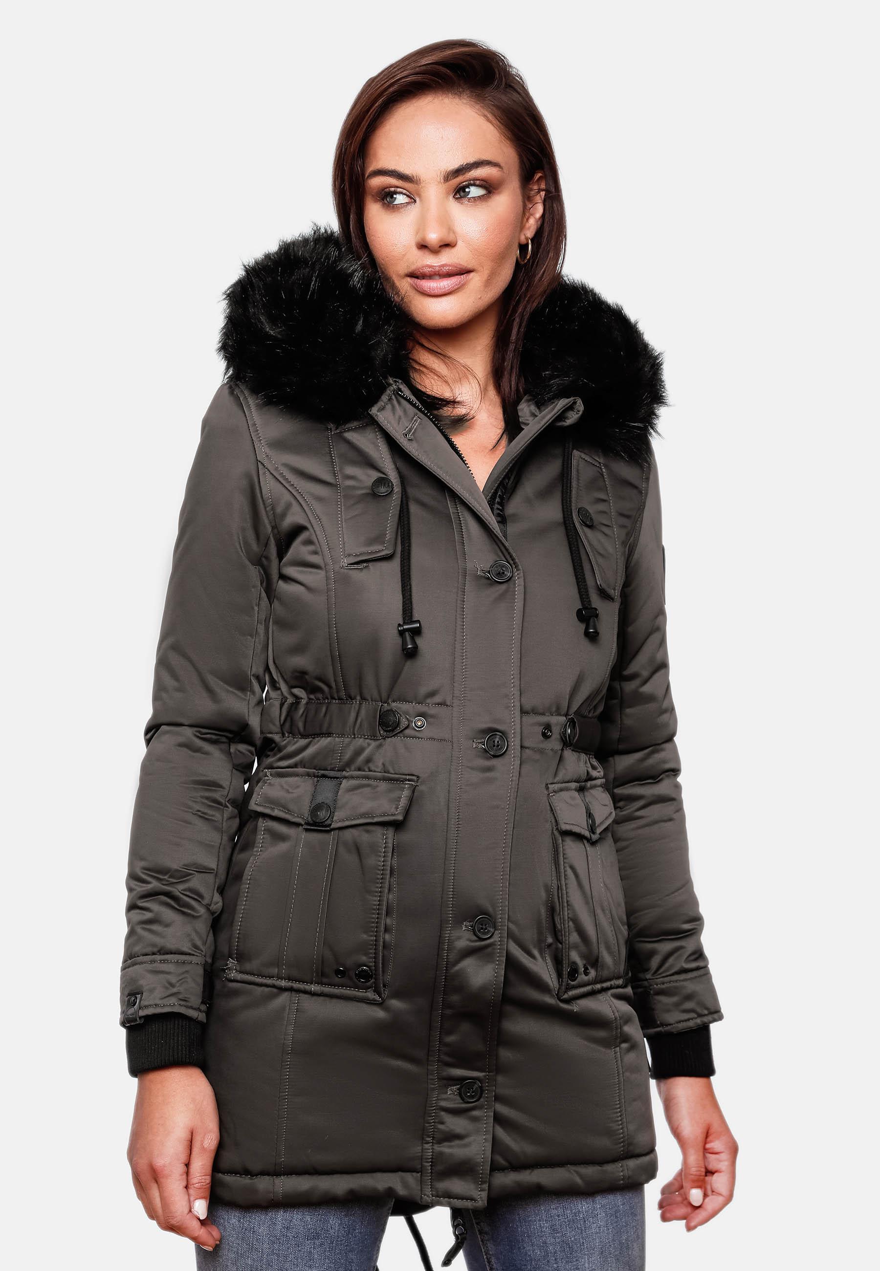 Winterparka mit abnehmbarem Kunstfell "Luluna Prc" Grau