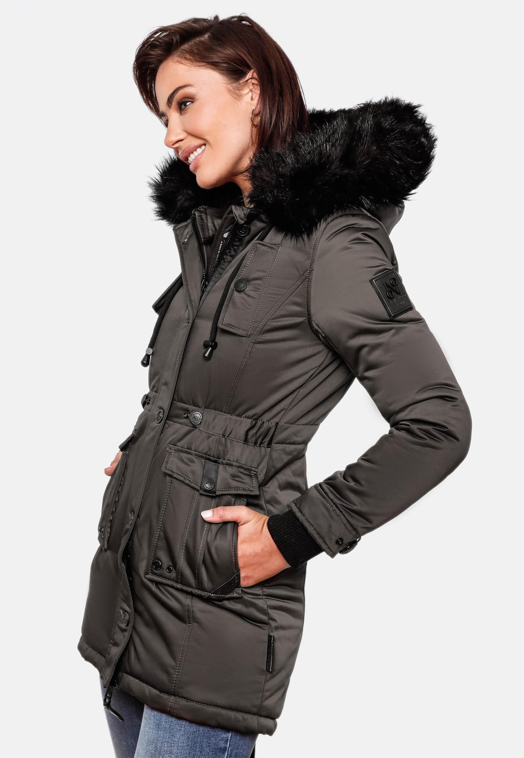 Winterparka mit abnehmbarem Kunstfell "Luluna Prc" Grau